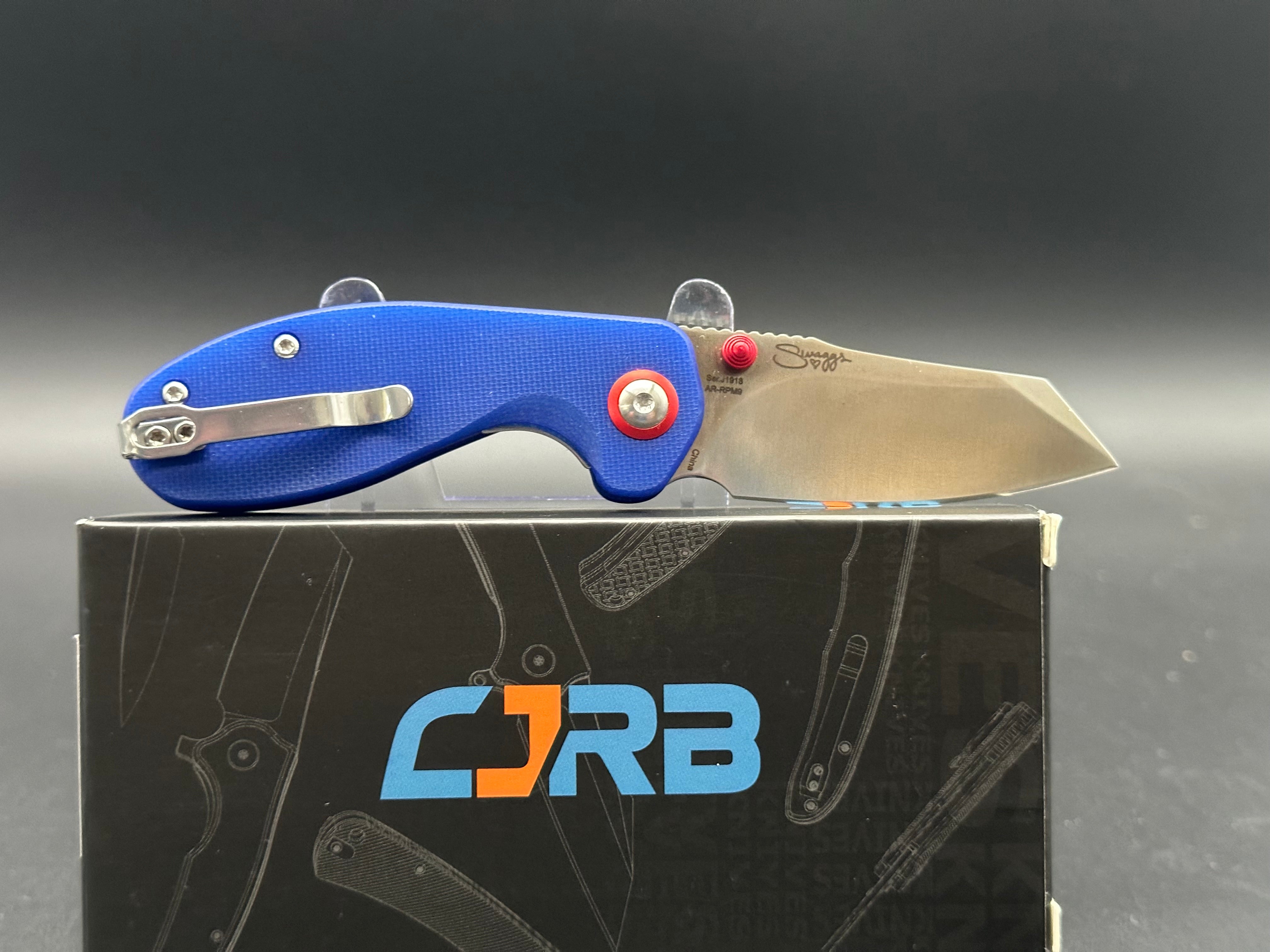 CJRB Swaggs Maileah Liner Lock Knife Blue G-10