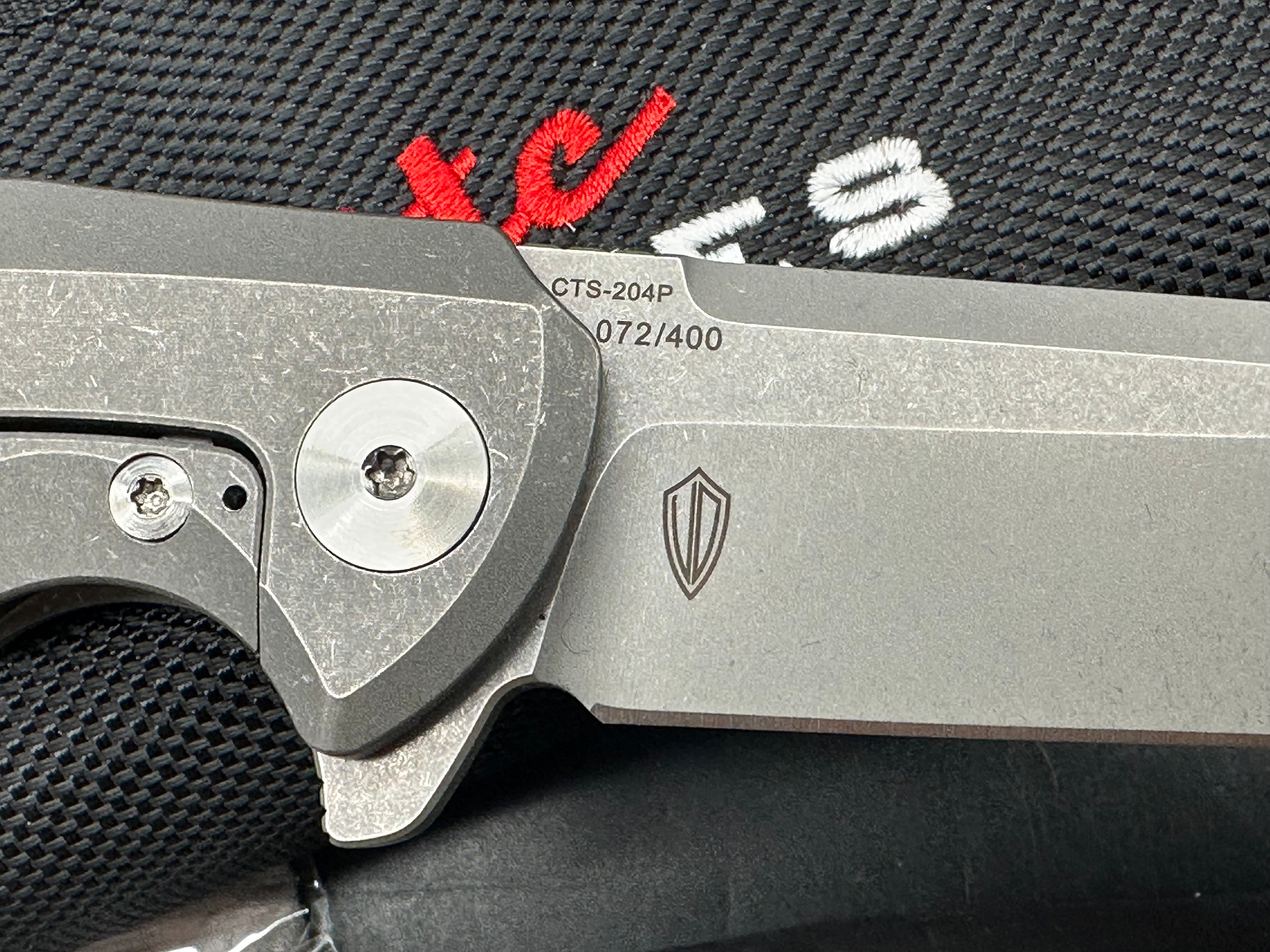 Reate Epoch #072/400, Dark Stonewashed CTS-204P Blade, Dark Stonewashed Ti Handles with Mokuti Inlay