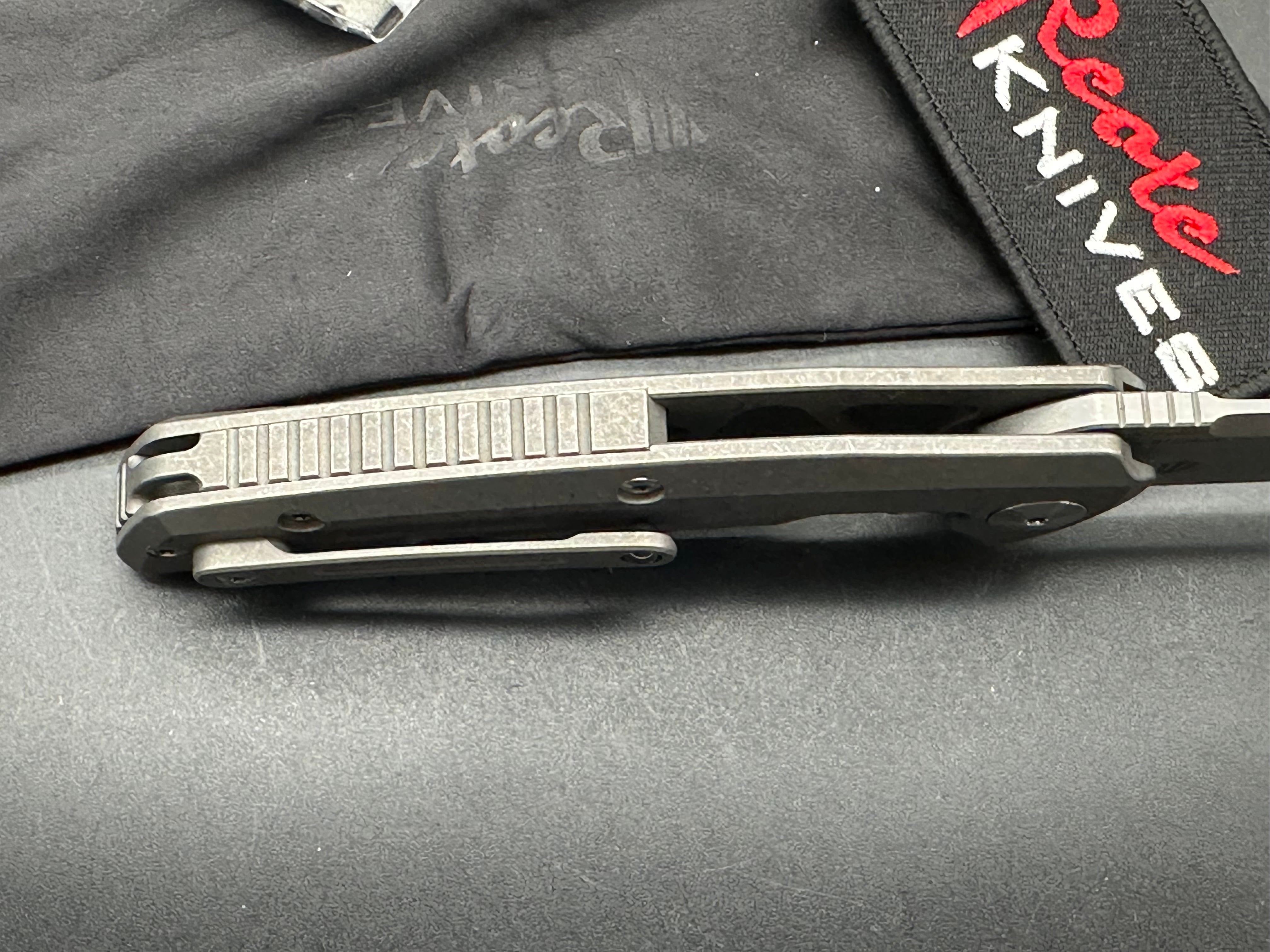 Reate Epoch #072/400, Dark Stonewashed CTS-204P Blade, Dark Stonewashed Ti Handles with Mokuti Inlay