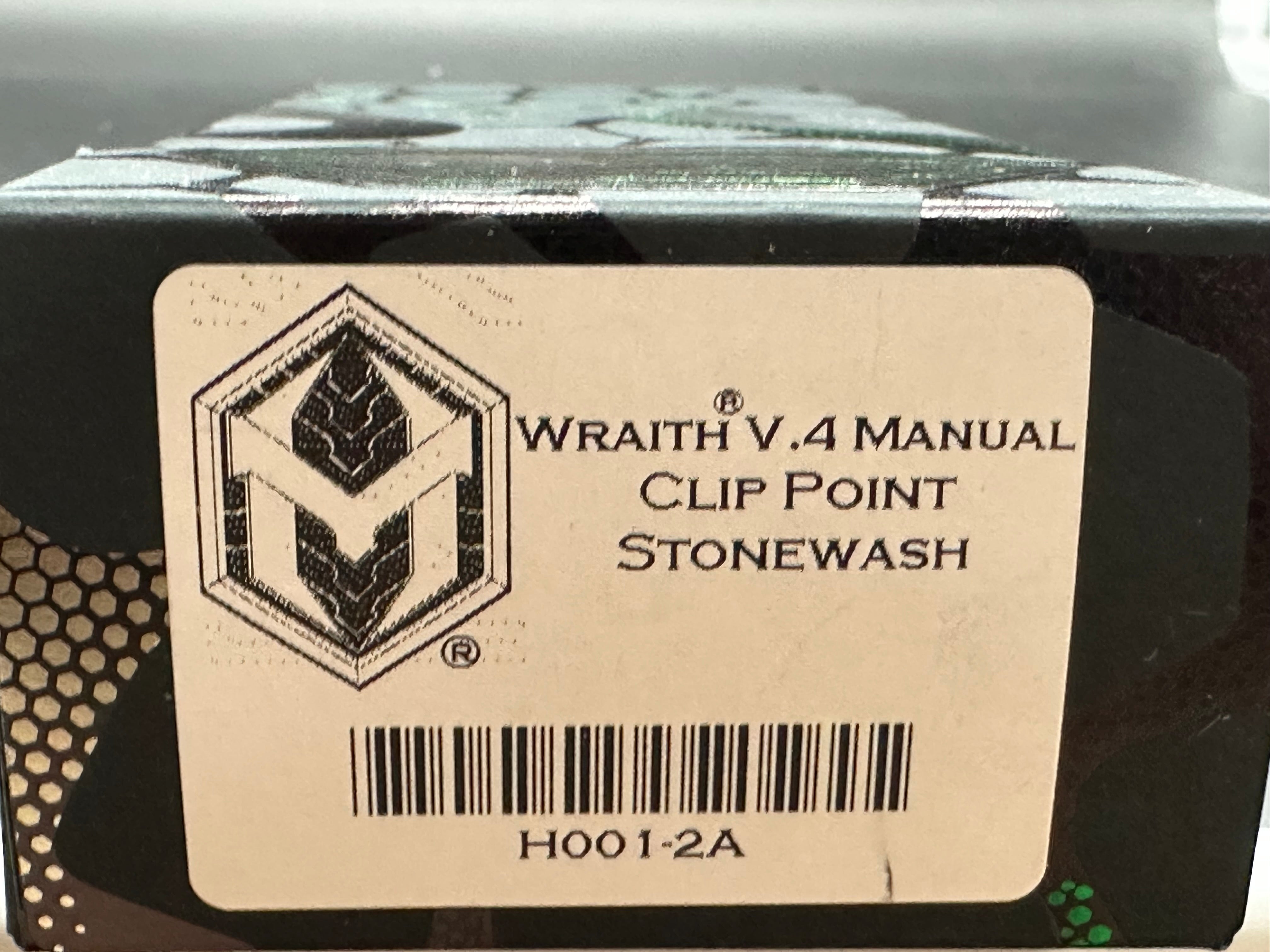 Heretic Wraith V4 Manual, 3.625" MagnaCut Stonewash Blade with Black Gripped Aluminun Scales