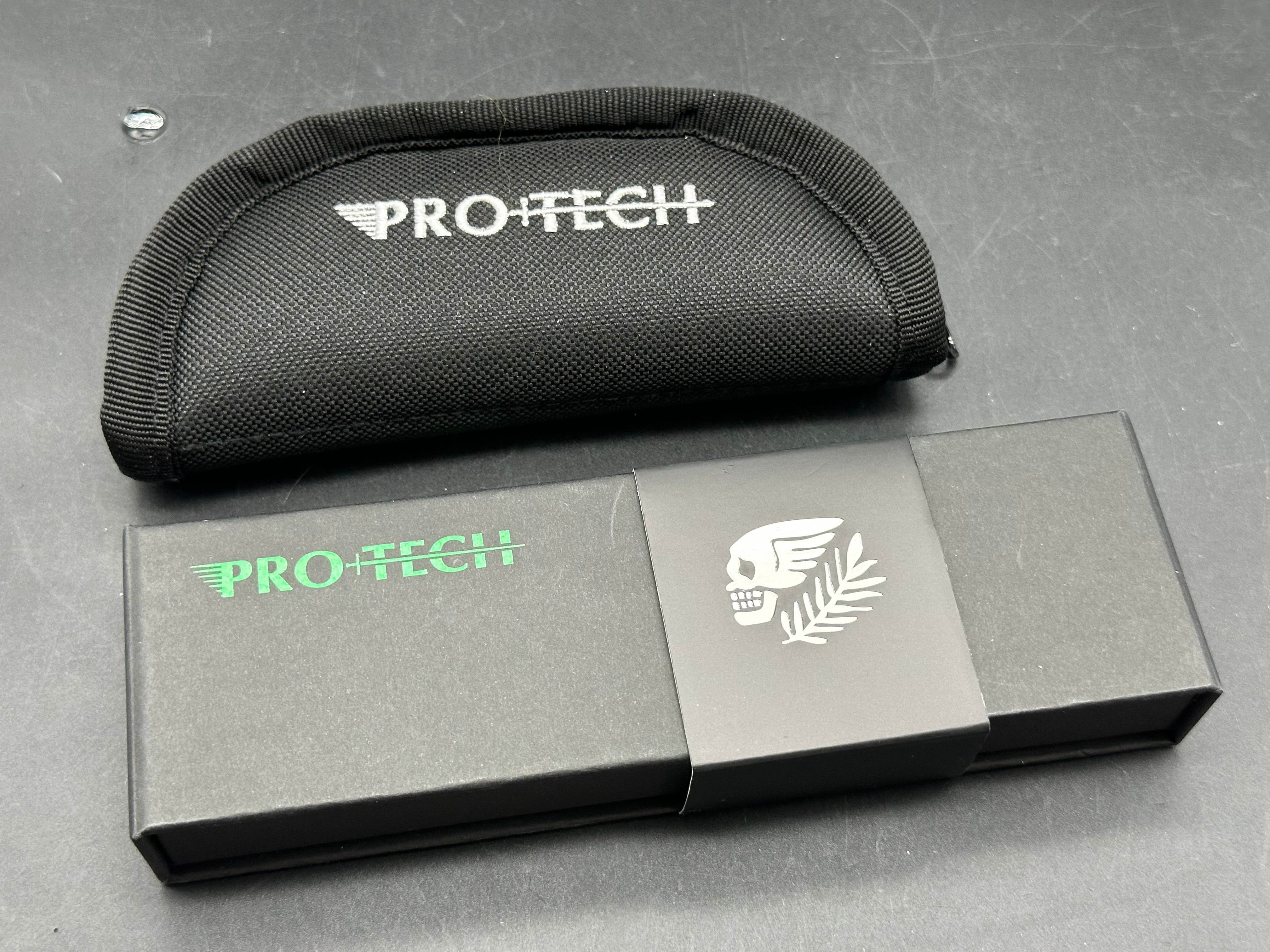 ProTech Avalon, 4" MagnaCut Stonewash Blade with Black Anodized Smooth 6061 Aluminum Scales