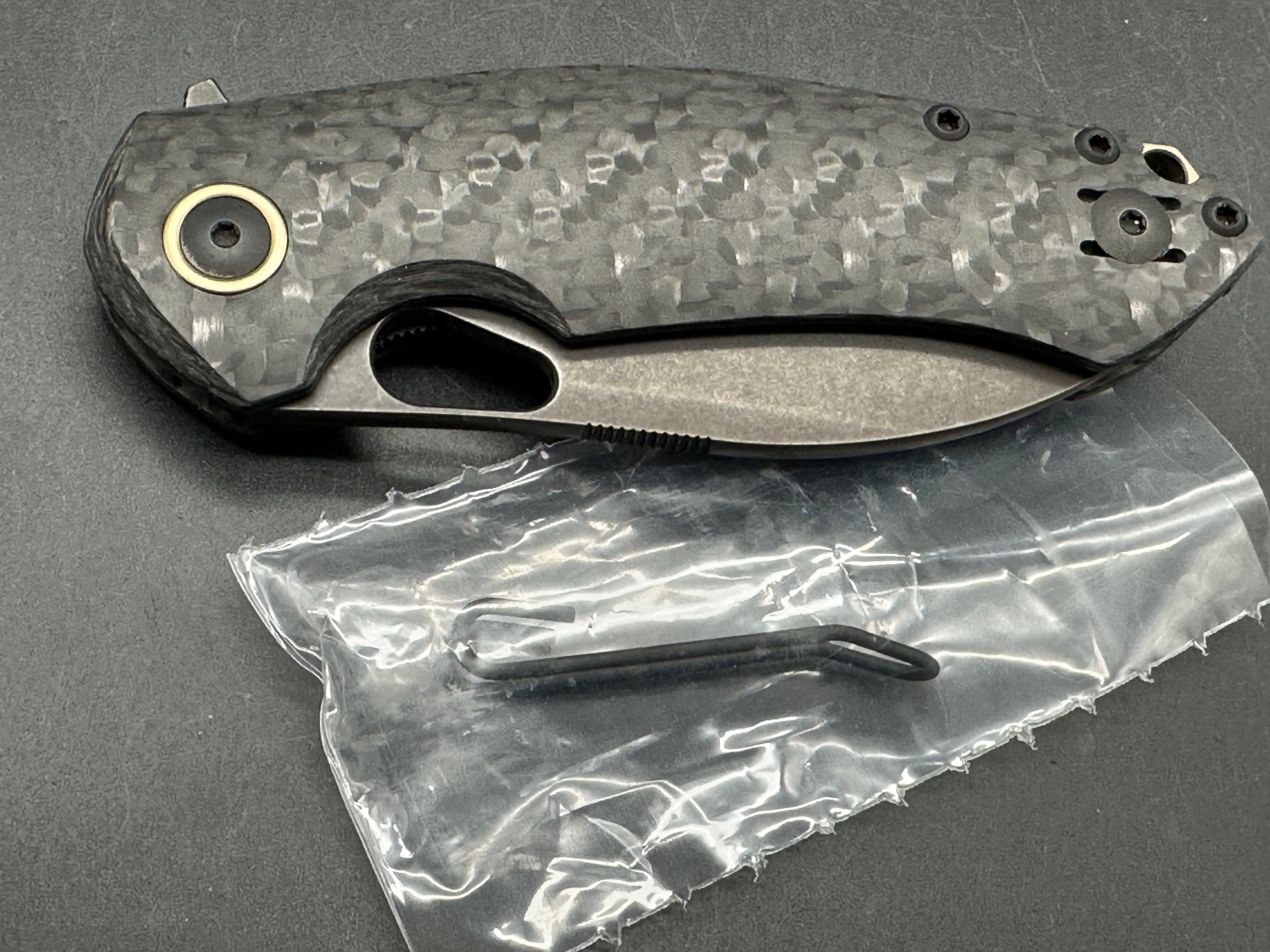 Ace Biblio XL Lynch Northwest Exclusive, Blackwashed CPM-Magnacut PVD Blade, Contoured Carbon Fiber Handles