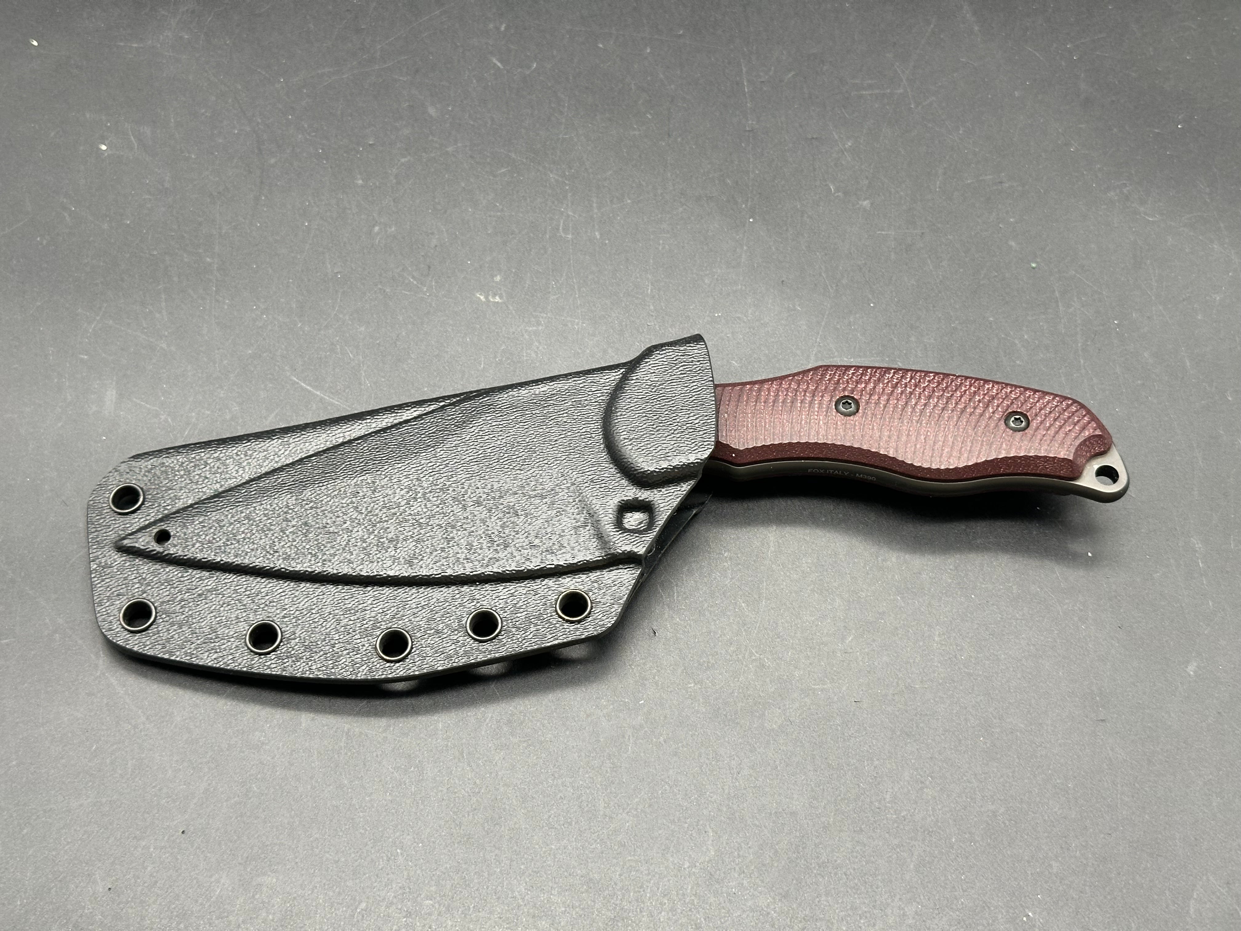 Fox Borka SB1 Fixed Blade Maroon G10 handles