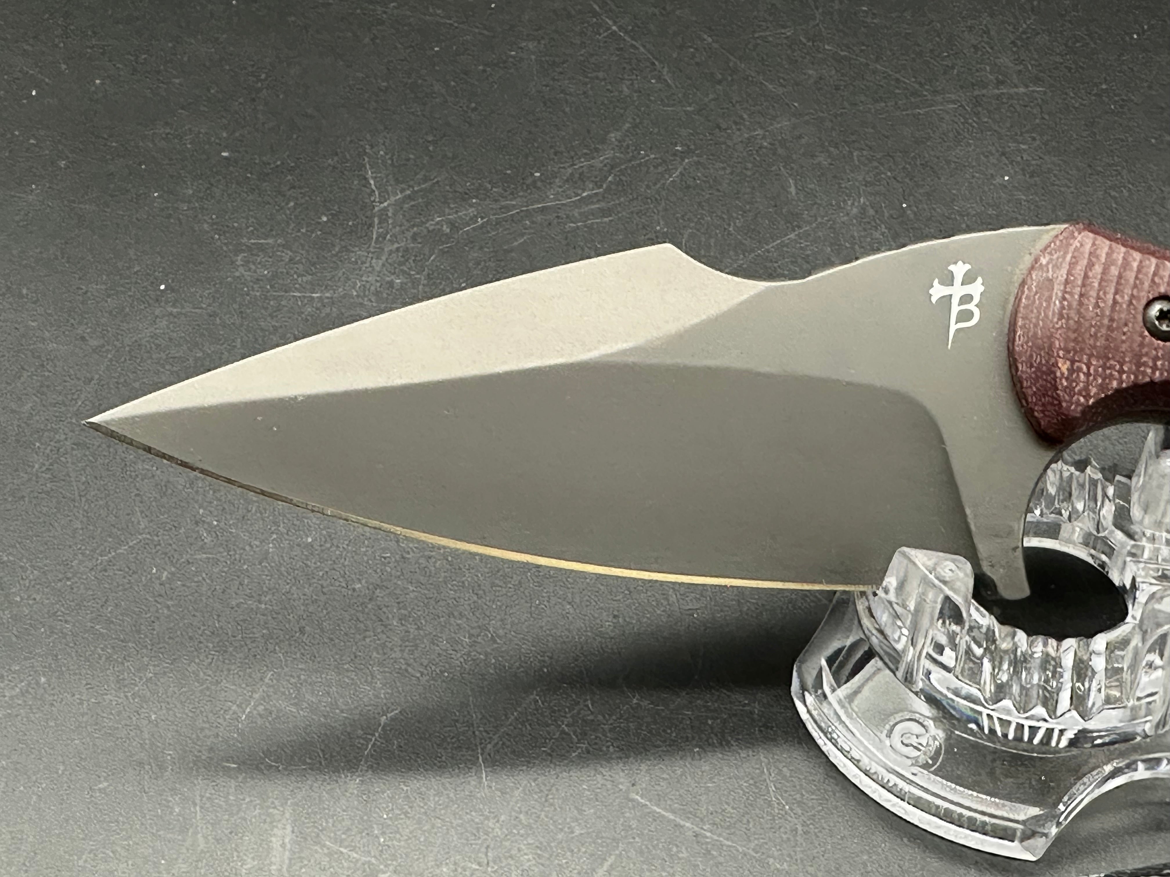 Fox Borka SB1 Fixed Blade Maroon G10 handles