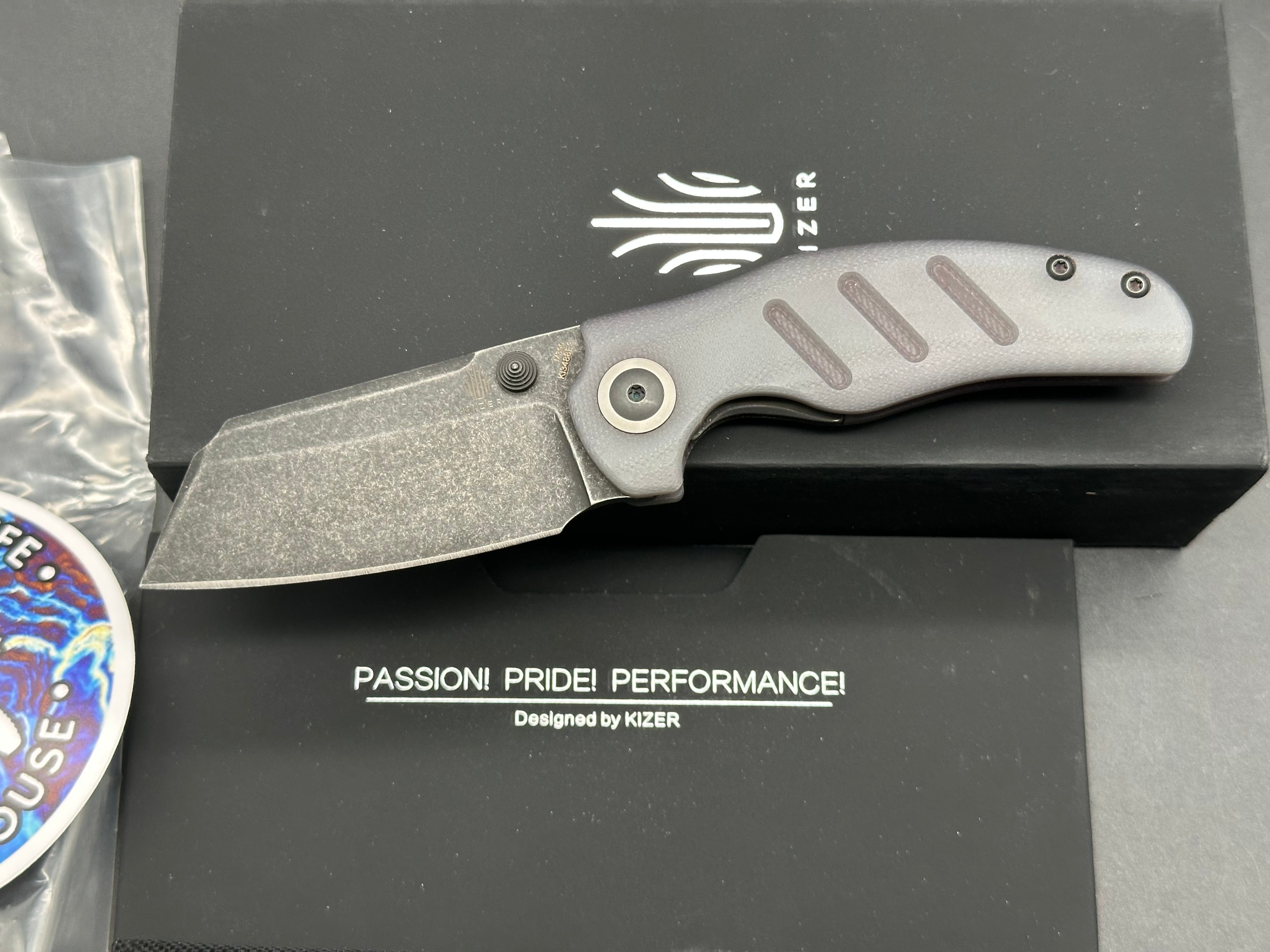 Kizer Mini Sheepdog Way of Knife & EDC Gearhouse Exclusive (Ki3488E3), Blackwashed M390 Blade