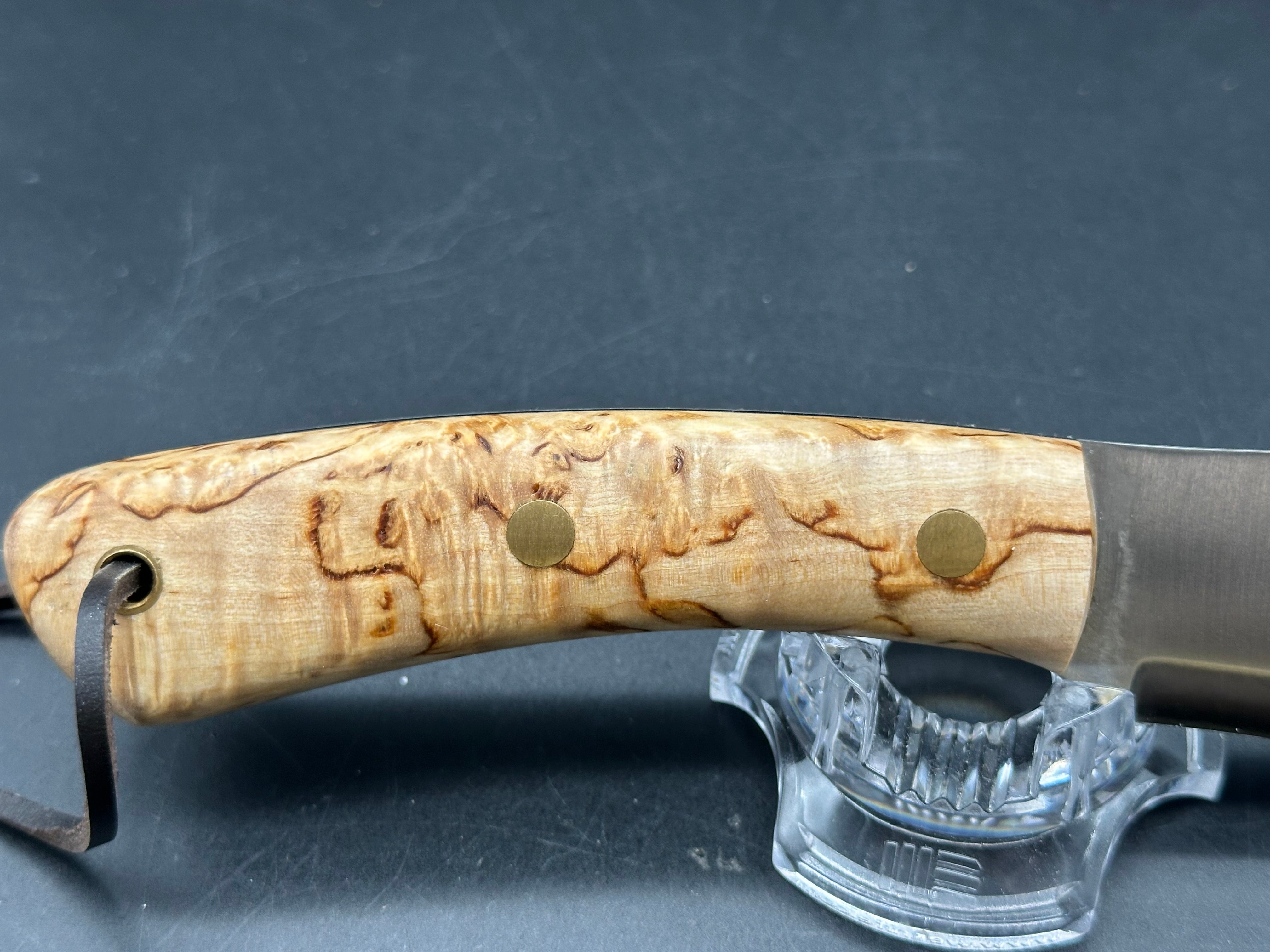 Joker Nessmuk fixed blade knife Curly Birch handle