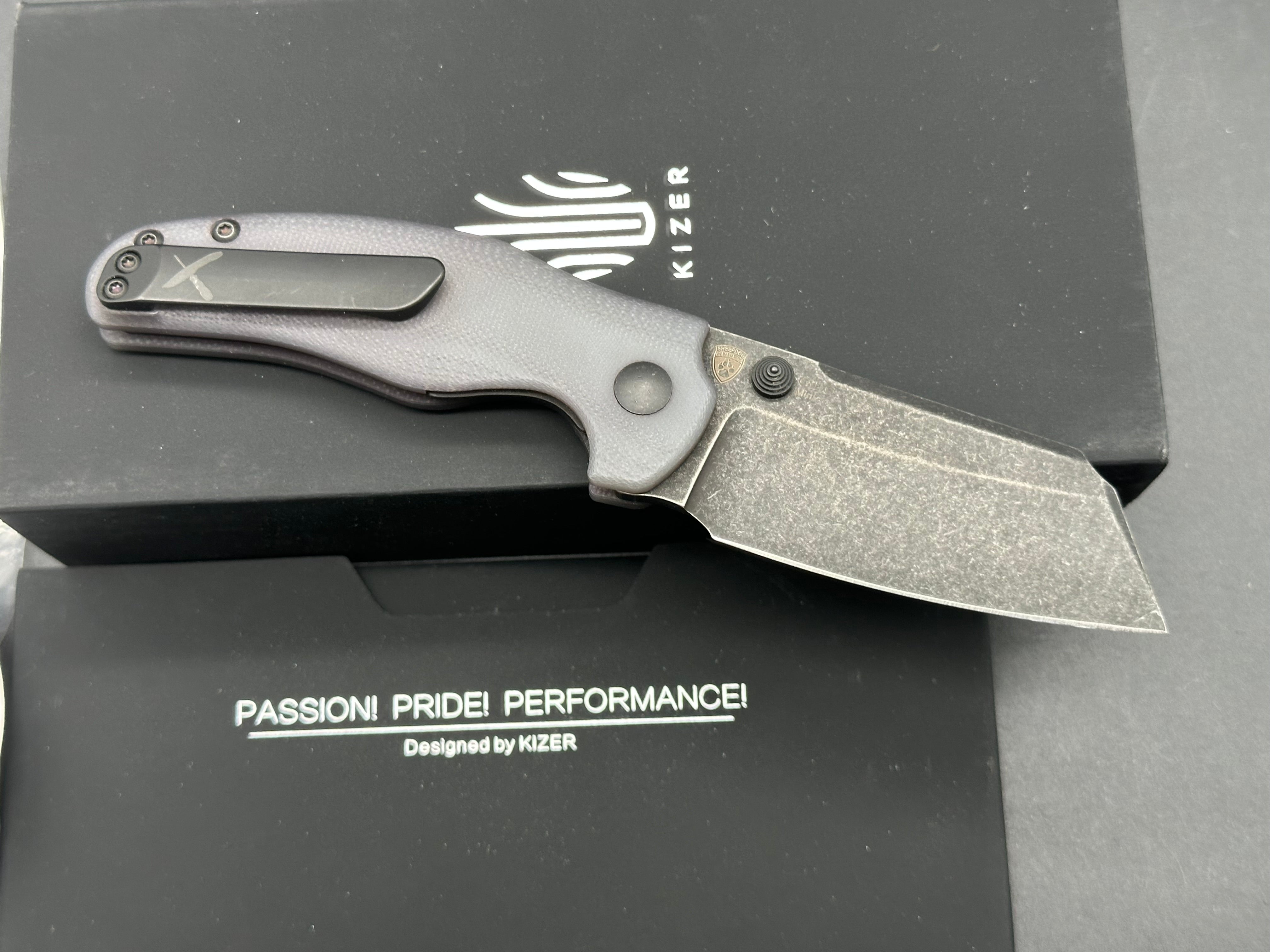 Kizer Mini Sheepdog Way of Knife & EDC Gearhouse Exclusive (Ki3488E3), Blackwashed M390 Blade