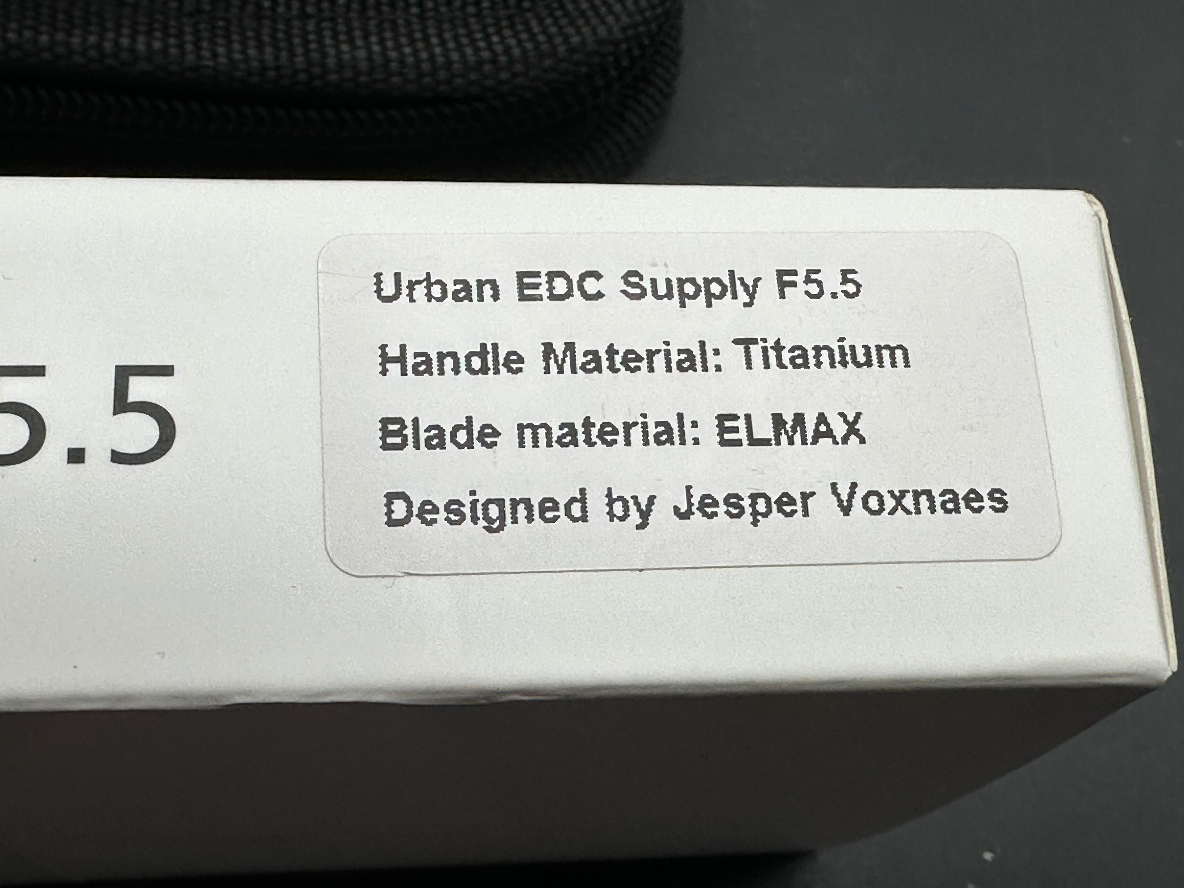 Urban EDC F5.5 Elmax Limited Edition, First Run, Belt Satin Elmax Blade