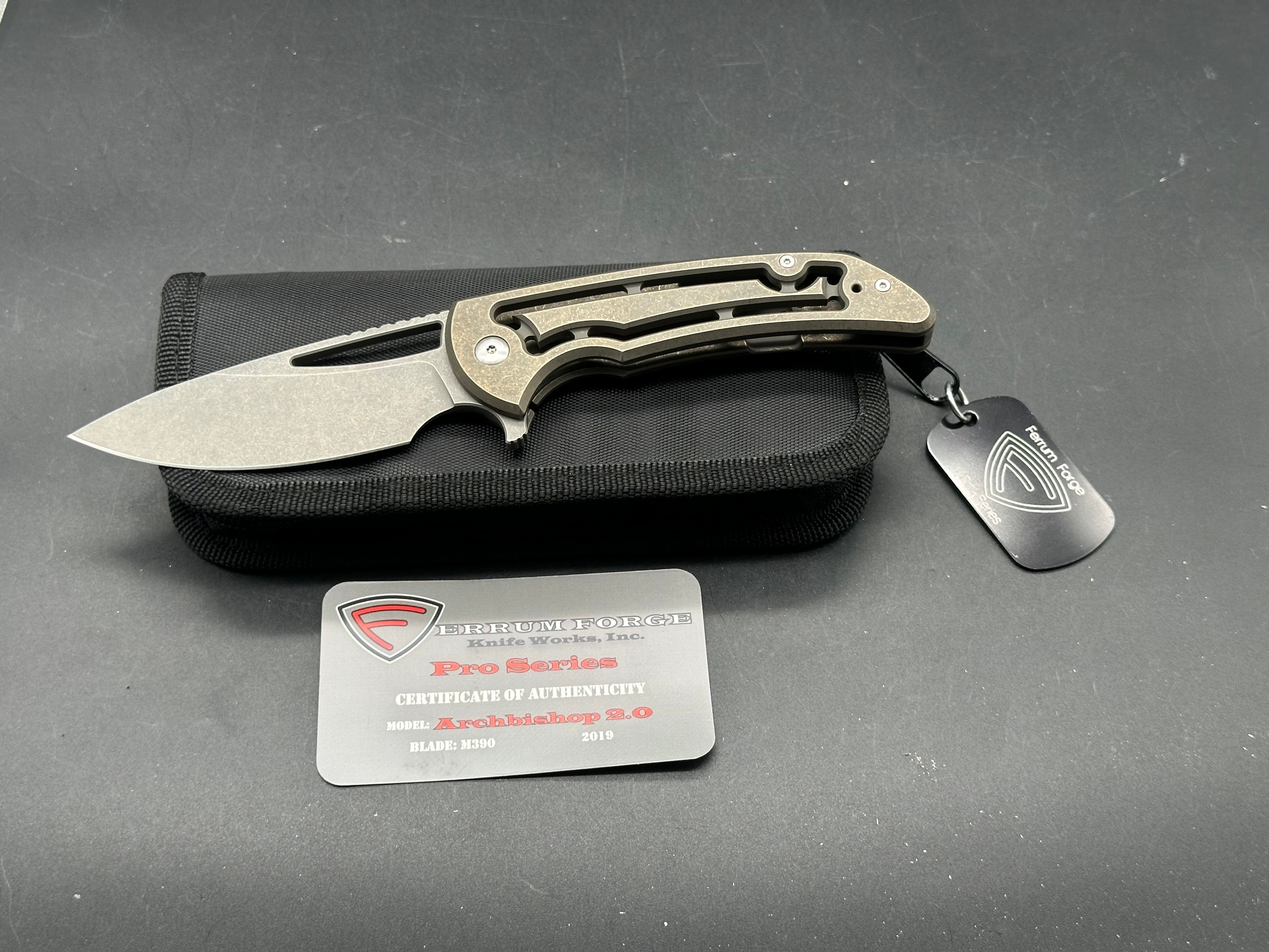 Ferrum Forge Pro Series Archbishop 2.0 "Open Space", Stonewashed M390 Blade