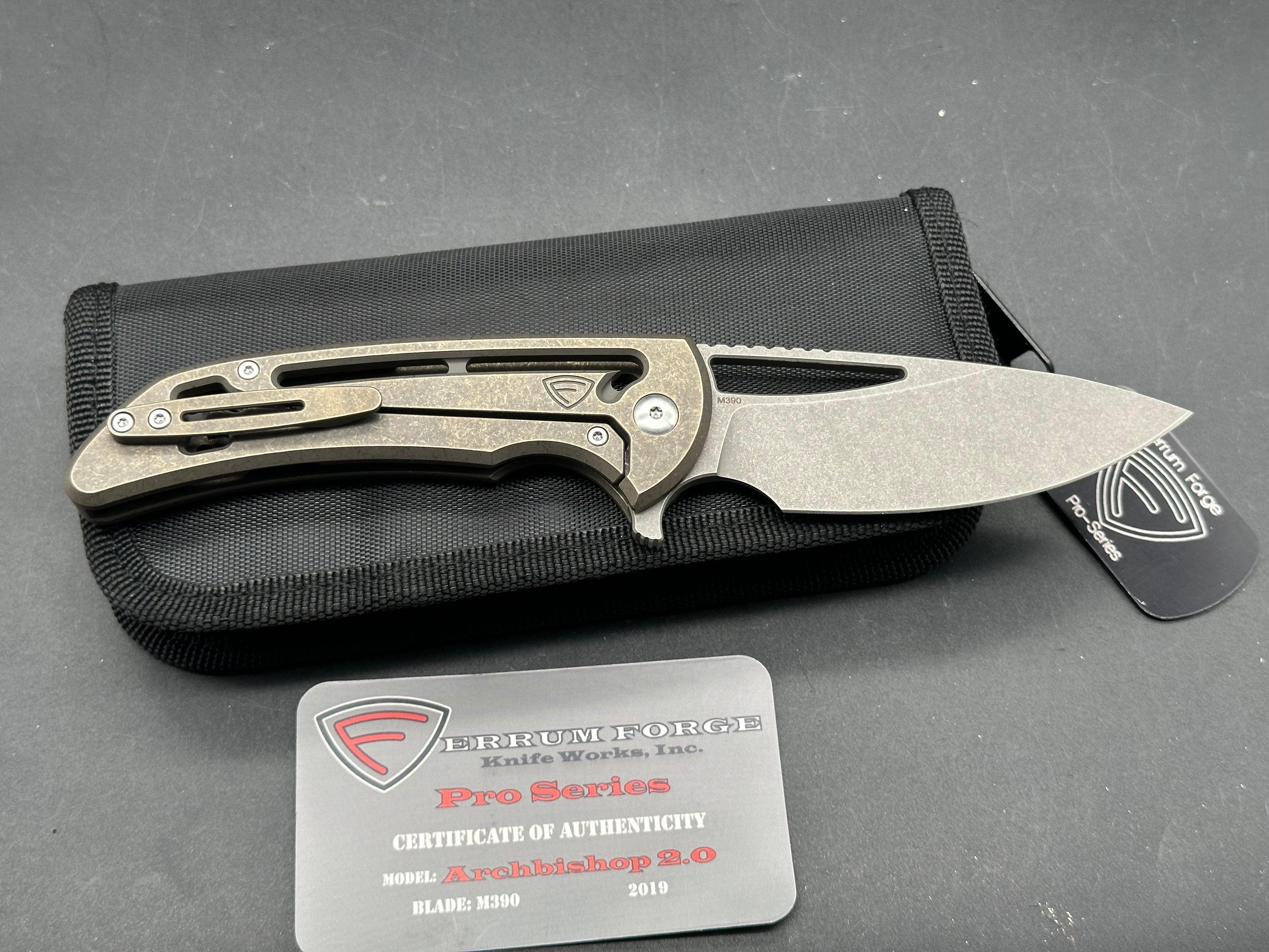 Ferrum Forge Pro Series Archbishop 2.0 "Open Space", Stonewashed M390 Blade