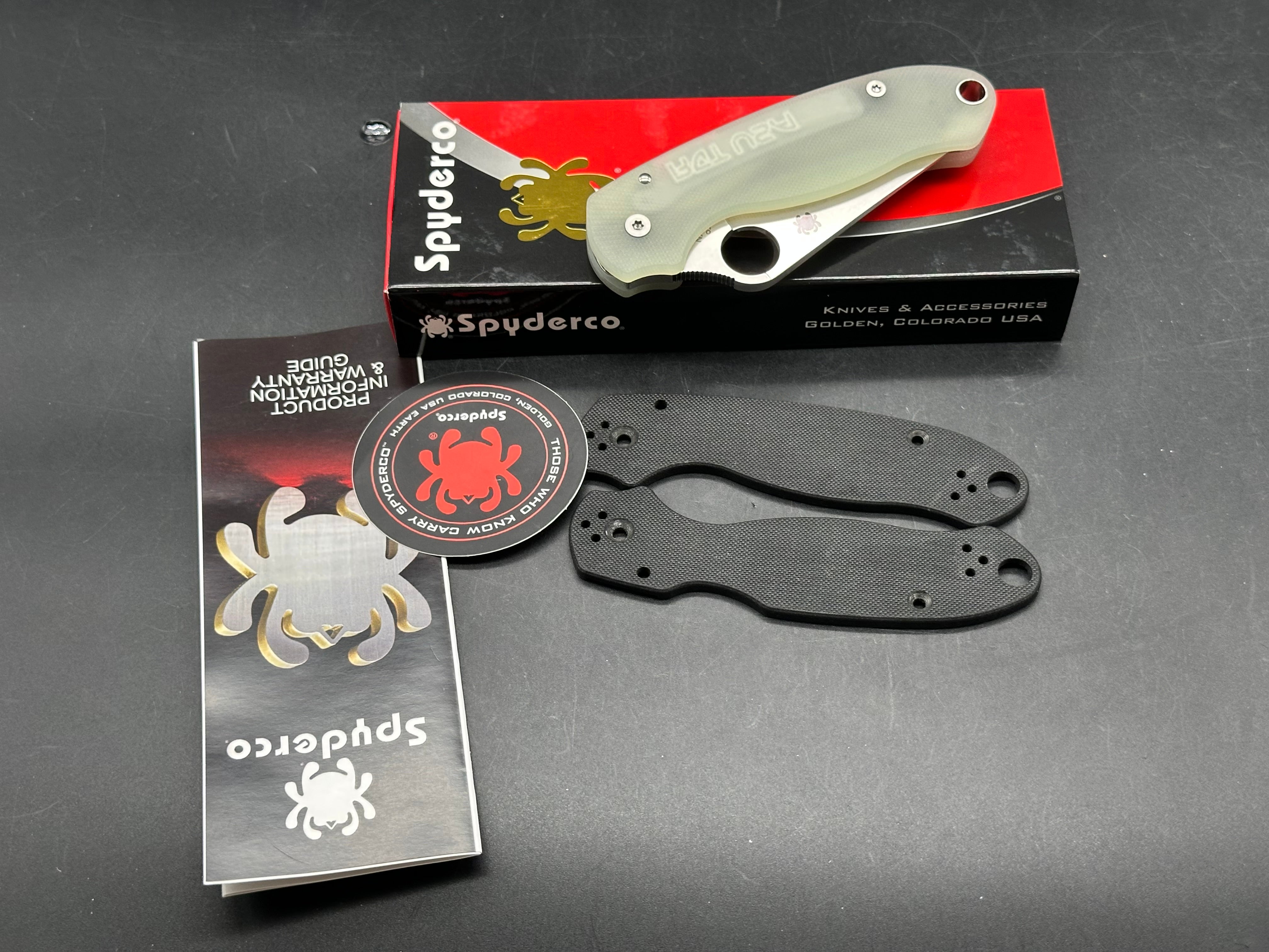 Spyderco Para 3, 2.93" CPM S45VN Stonewash Blade with Ripp's Garage Tech Milled Fluted Natural G10 Scales
