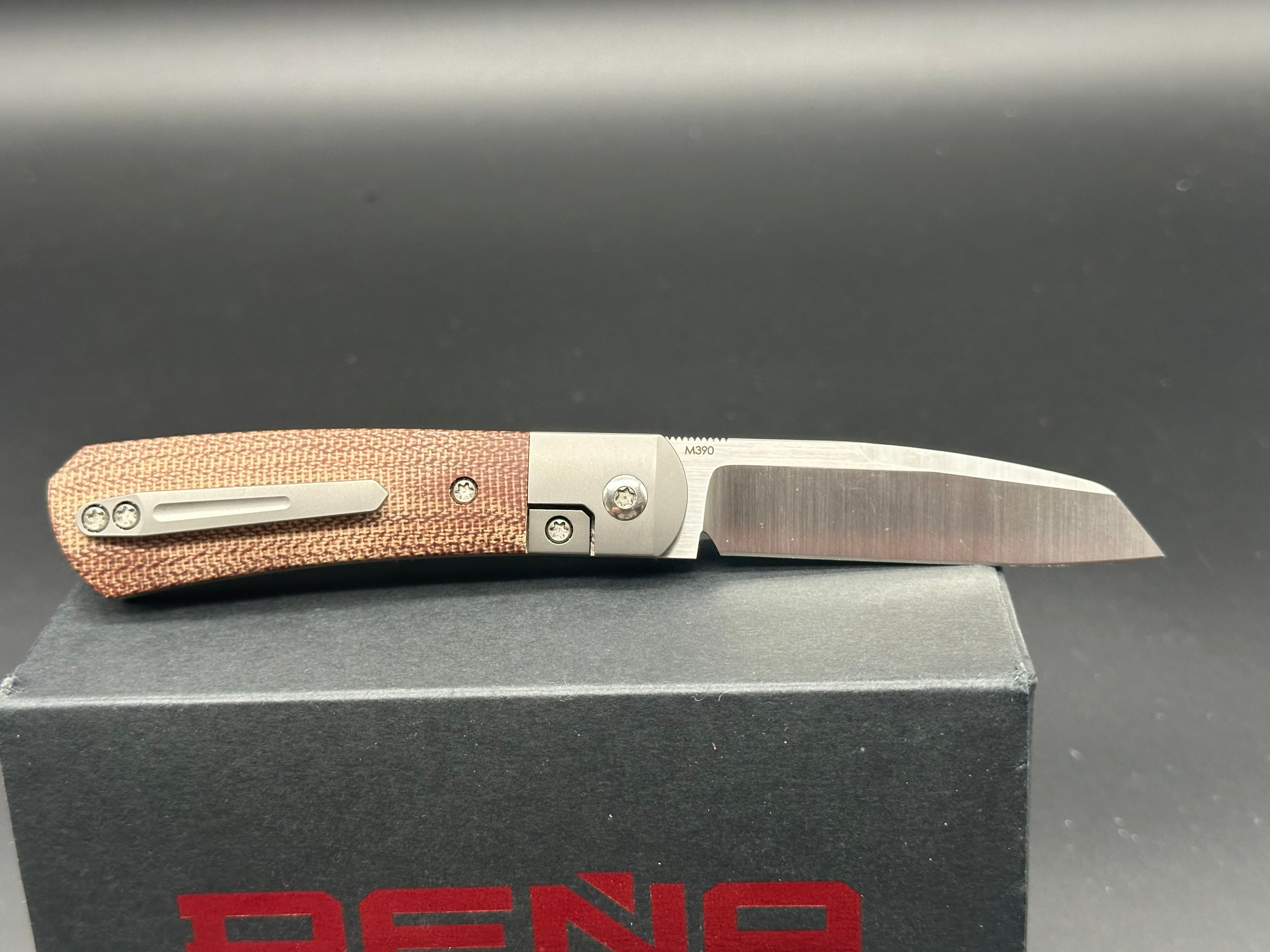 Pena Knives X-Series Apache Front Flipper Knife Natural Micarta