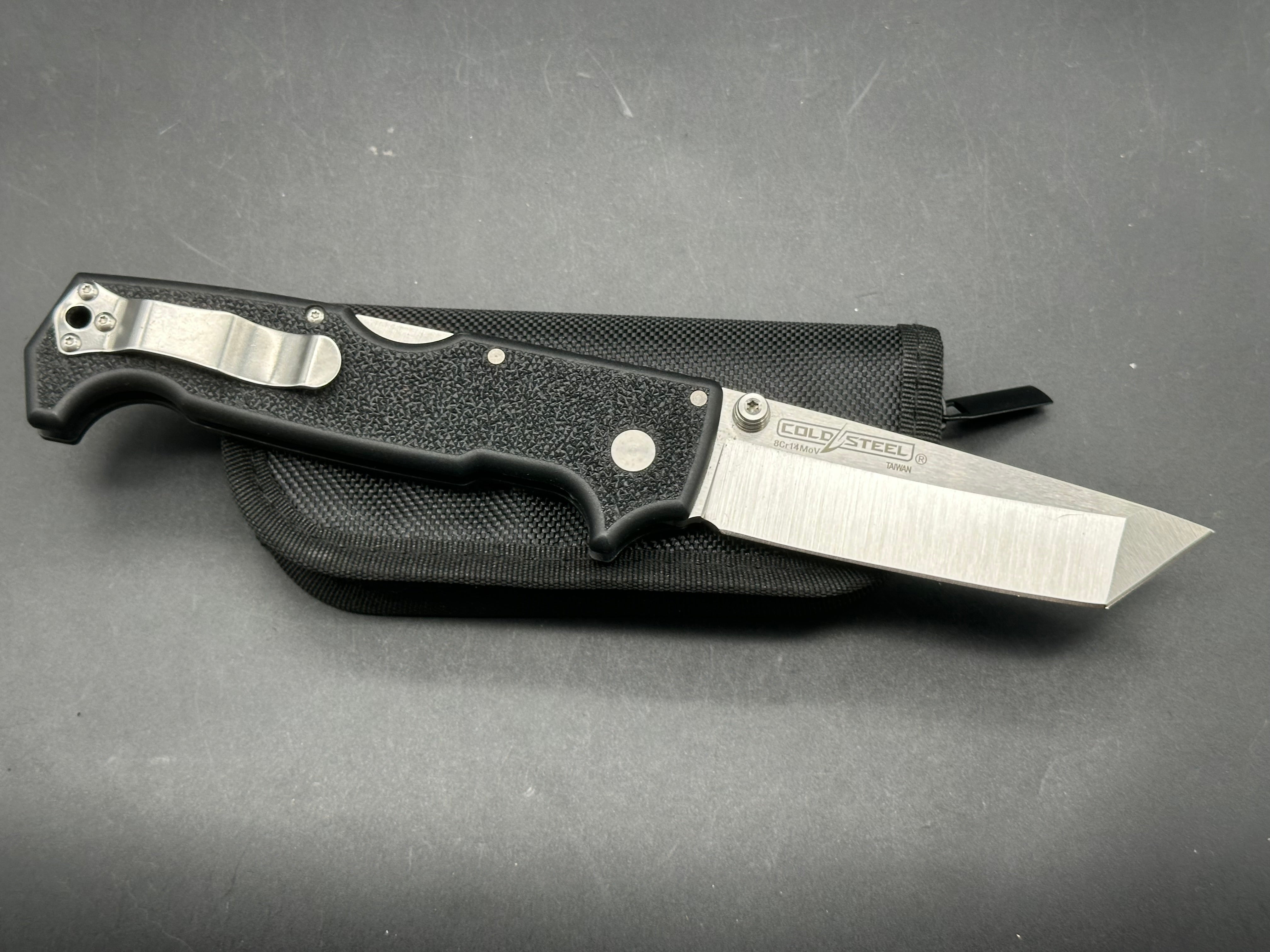 Cold Steel SR1 Lite Tanto Tri-Ad Lock Knife Black Griv-Ex (4" Satin)