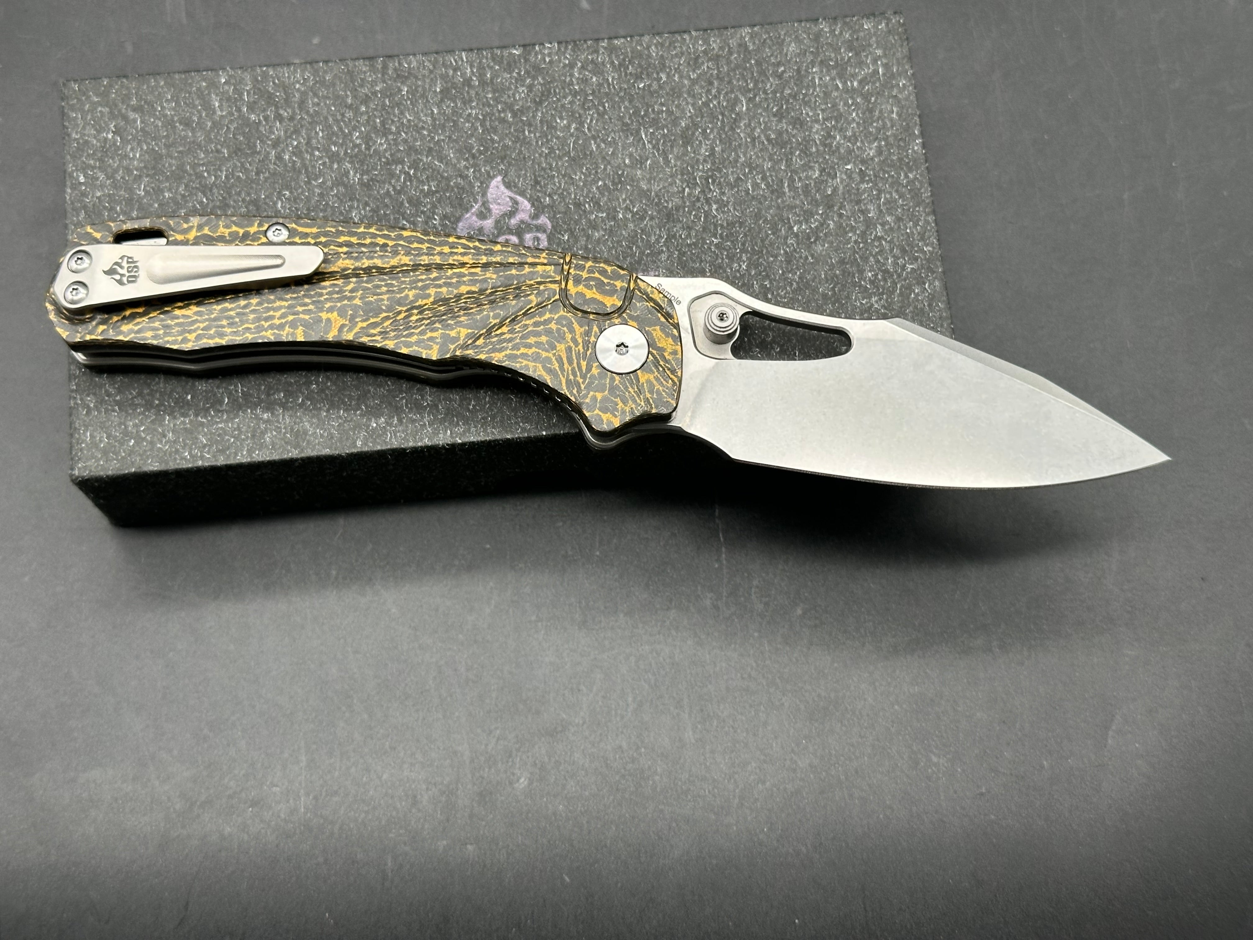 QSP Hornbill 3.25 inch drop point, stonewashed CPM-S35VN blade