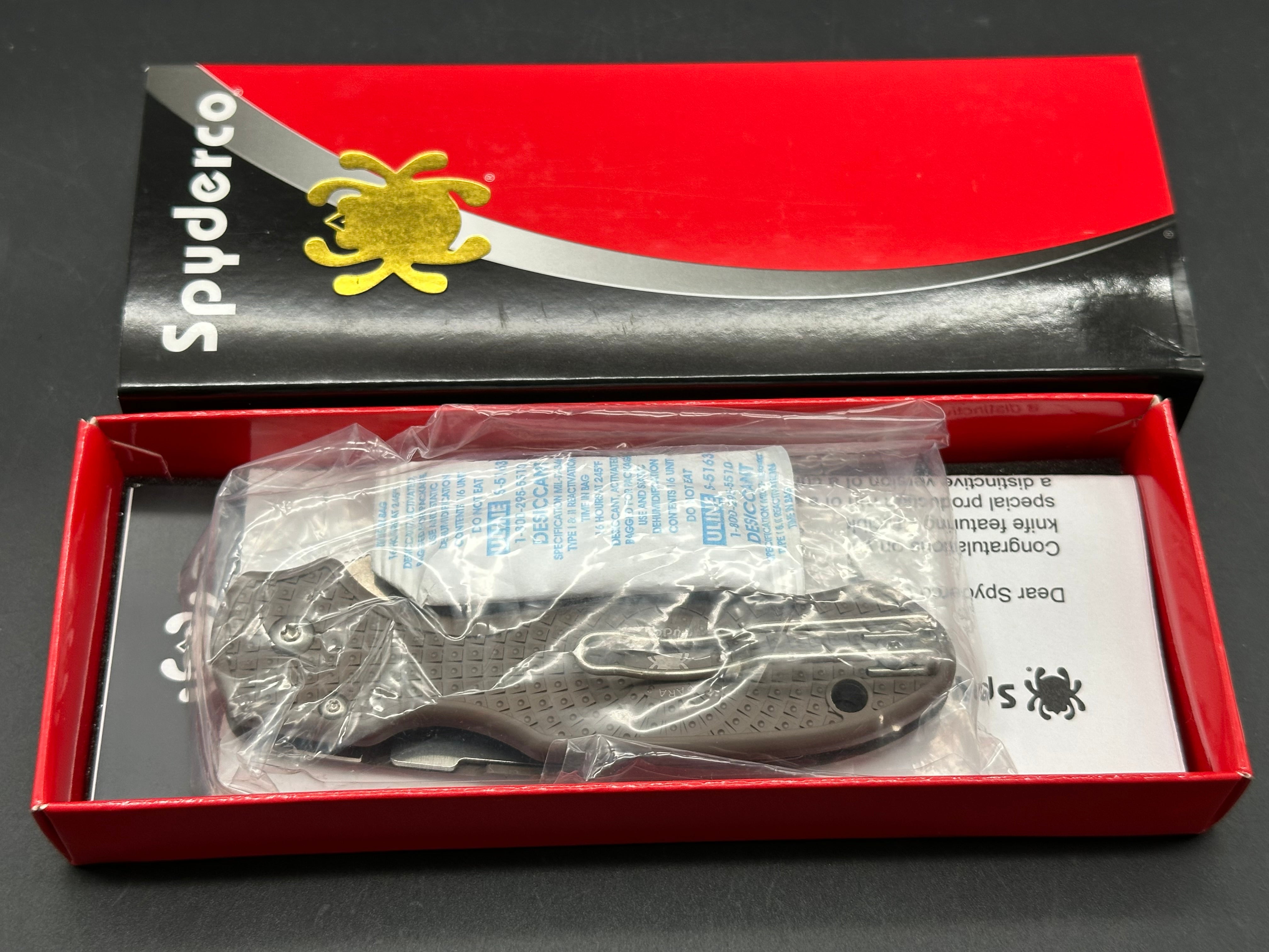 Spyderco Para 3 Lightweight Sprint Run 2.93" CPM 15V Stonewash Blade with Brown FRN Scales