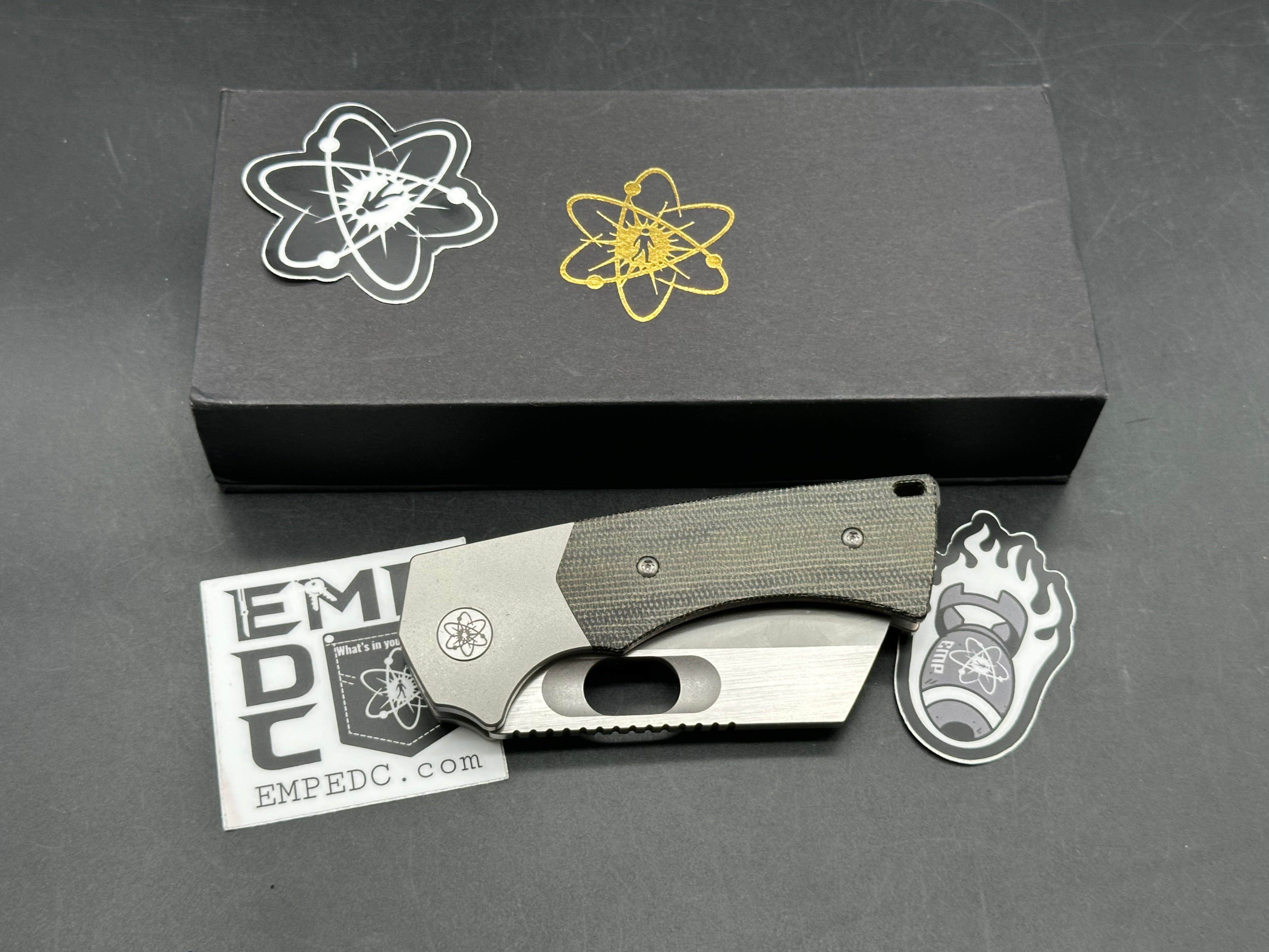 EMP EDC Thick Boy 3 inch stonewashed CPM-S35VN Wharncliffe blade