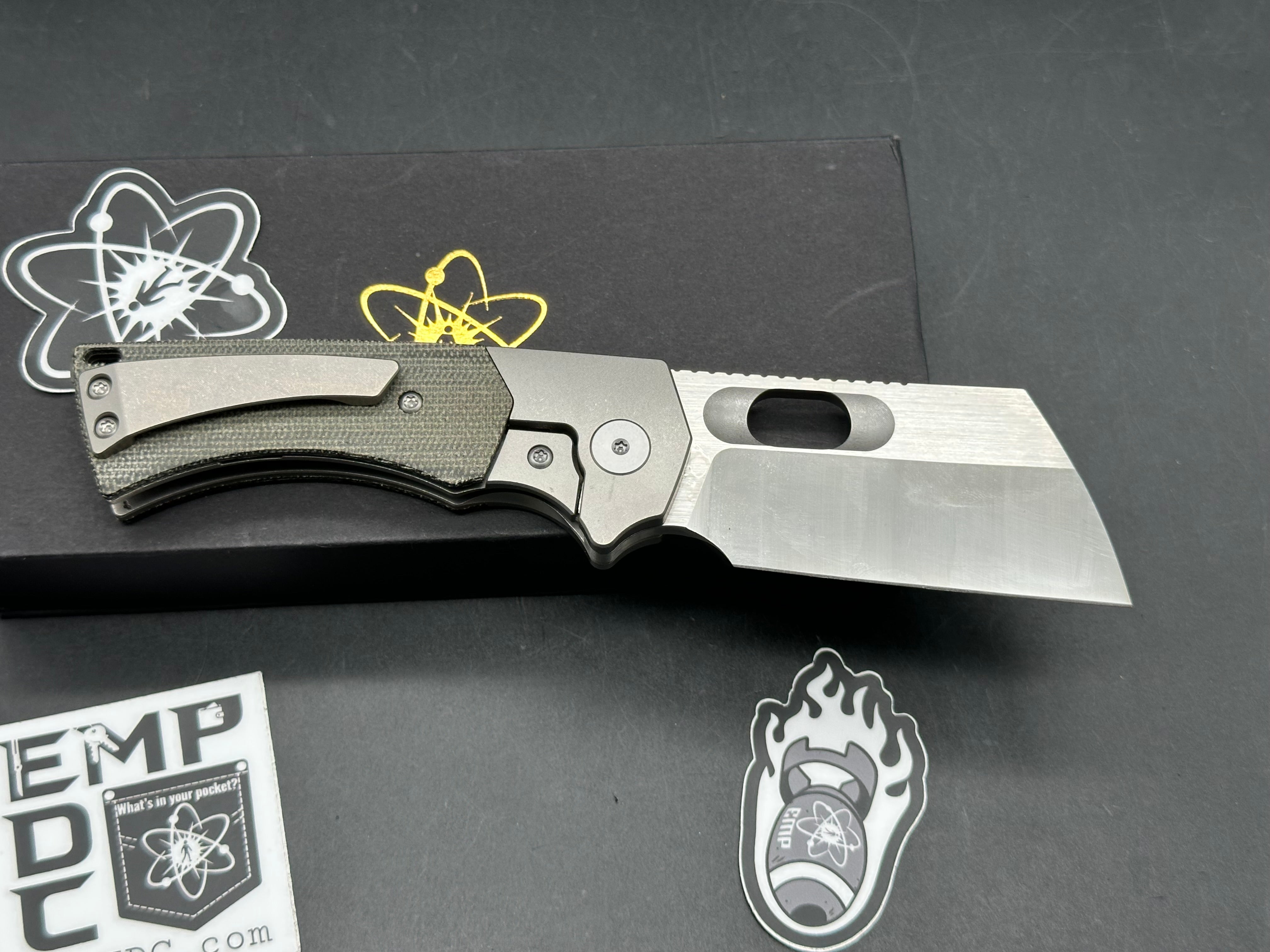 EMP EDC Thick Boy 3 inch stonewashed CPM-S35VN Wharncliffe blade