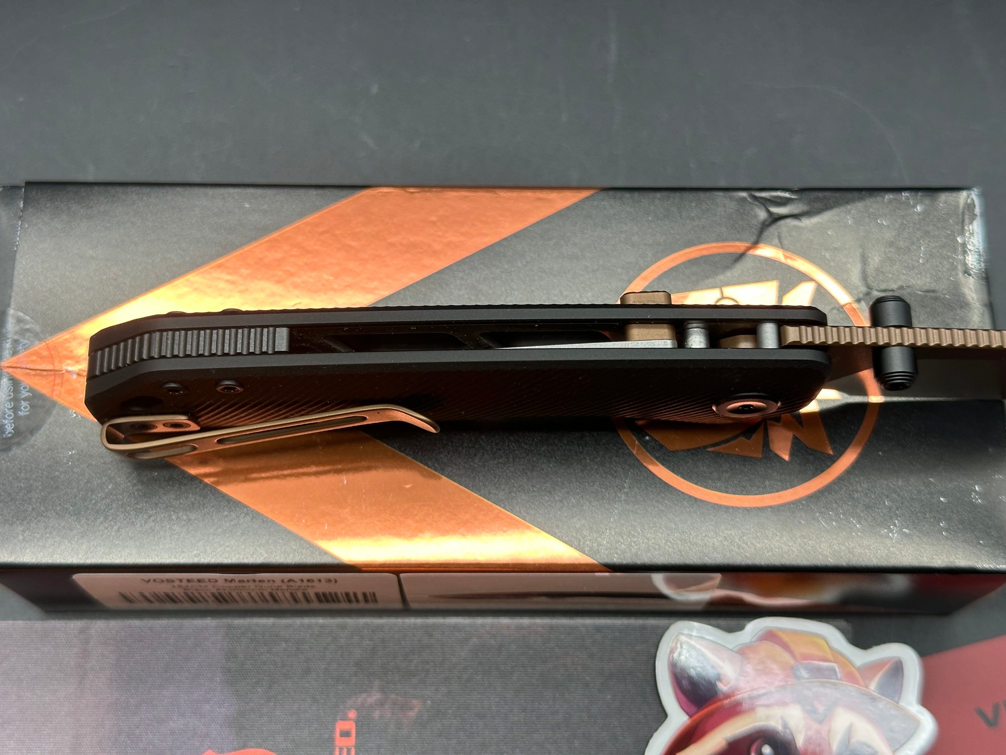 Vosteed Marten 330 Black Handle and Copper Dune Blade