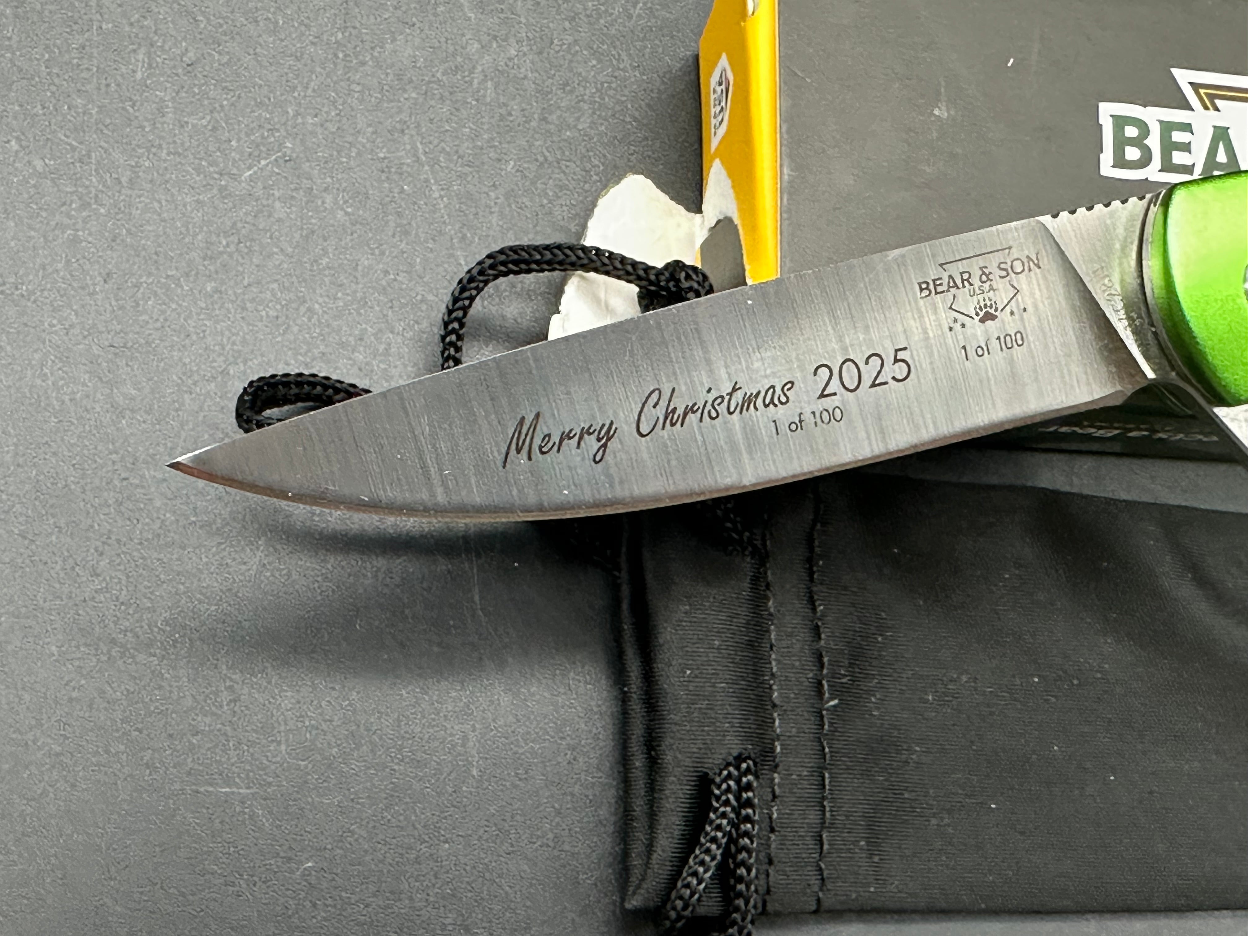 Bear and Sons Green (Plain handle) Merry Christmas Jolly Rancher 1 of 100