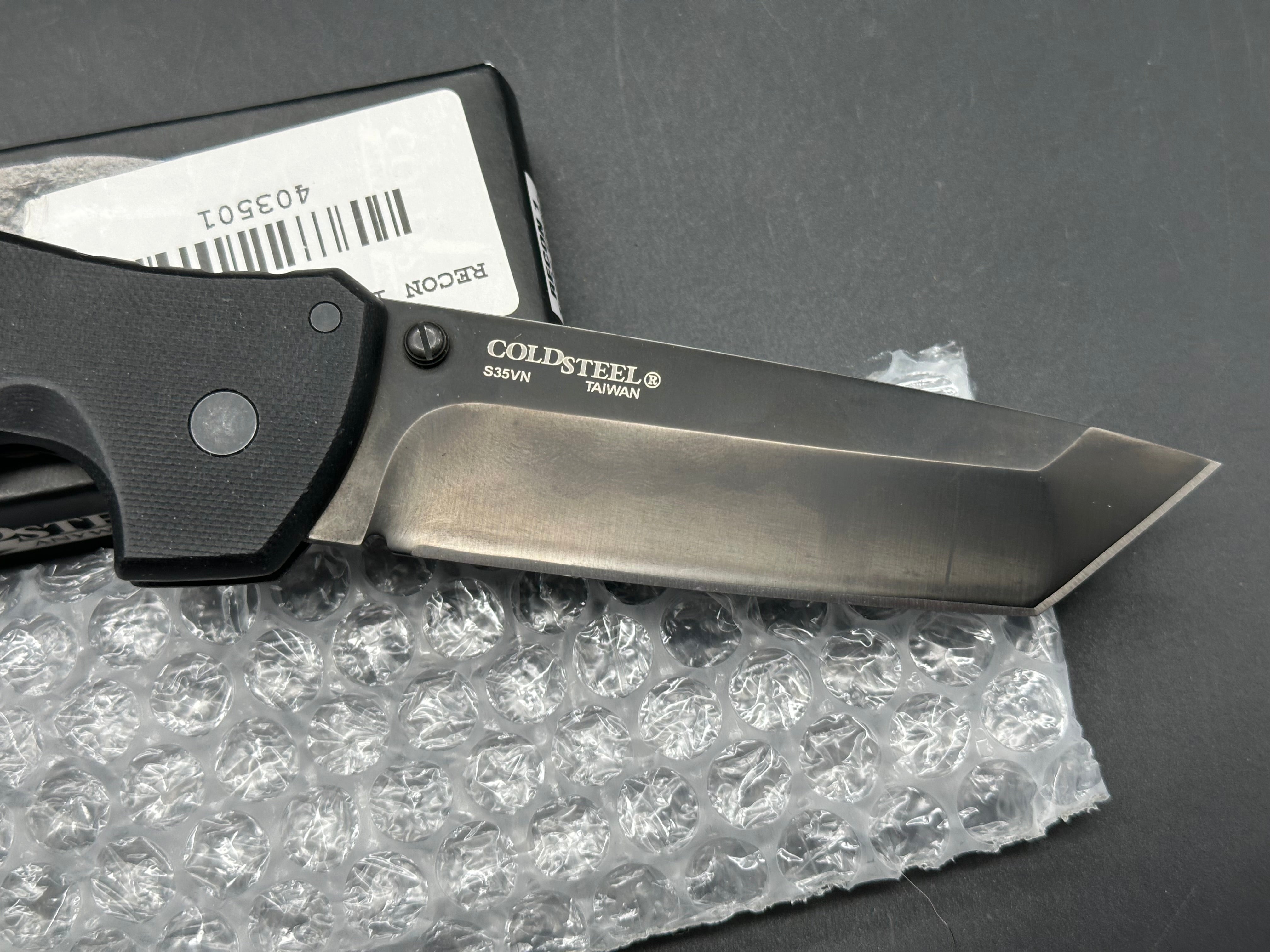 Cold Steel Recon 1 Tanto Lockback Knife G-10 (4" Black CPM-S35VN)
