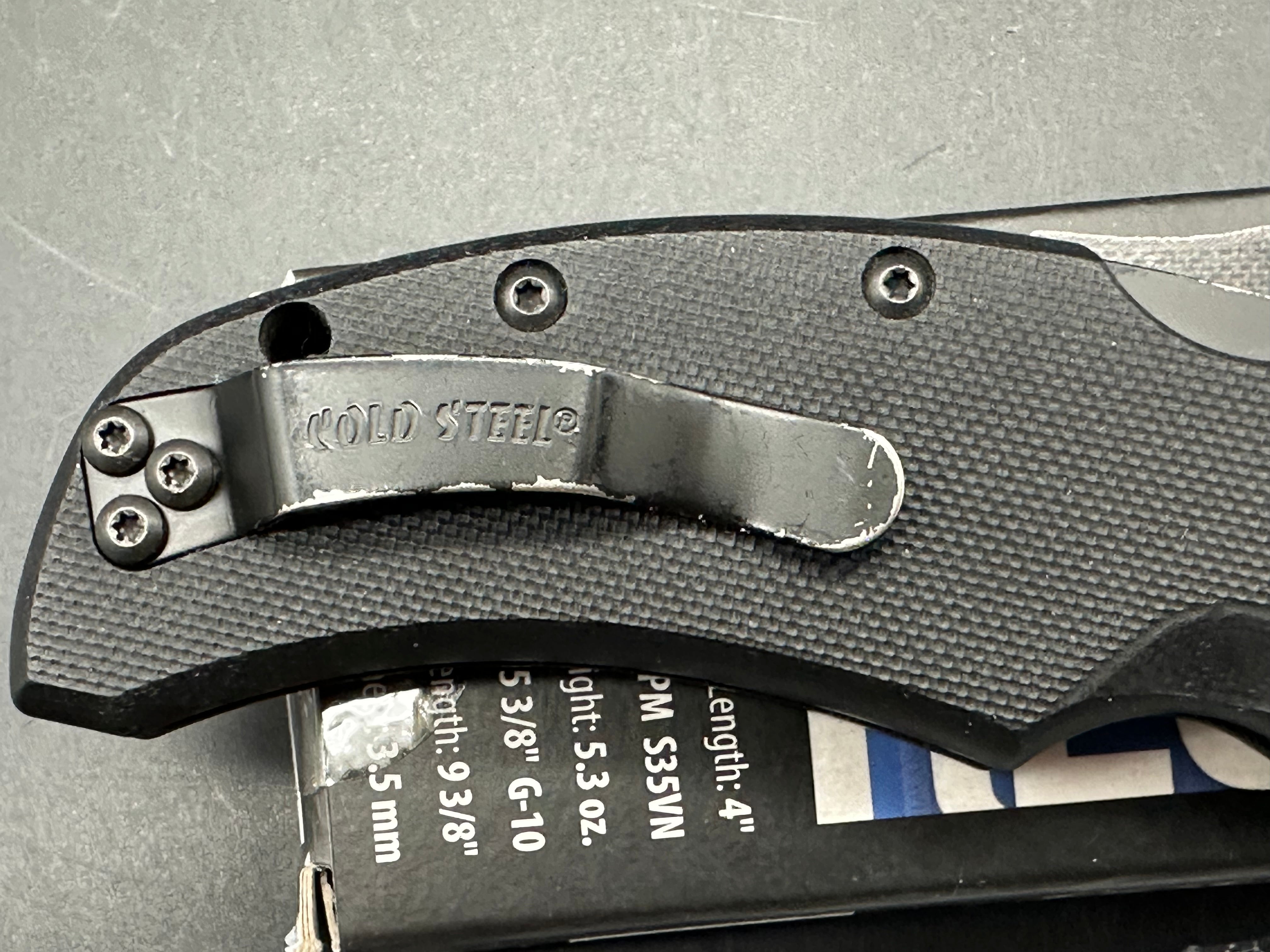 Cold Steel Recon 1 Tanto Lockback Knife G-10 (4" Black CPM-S35VN)