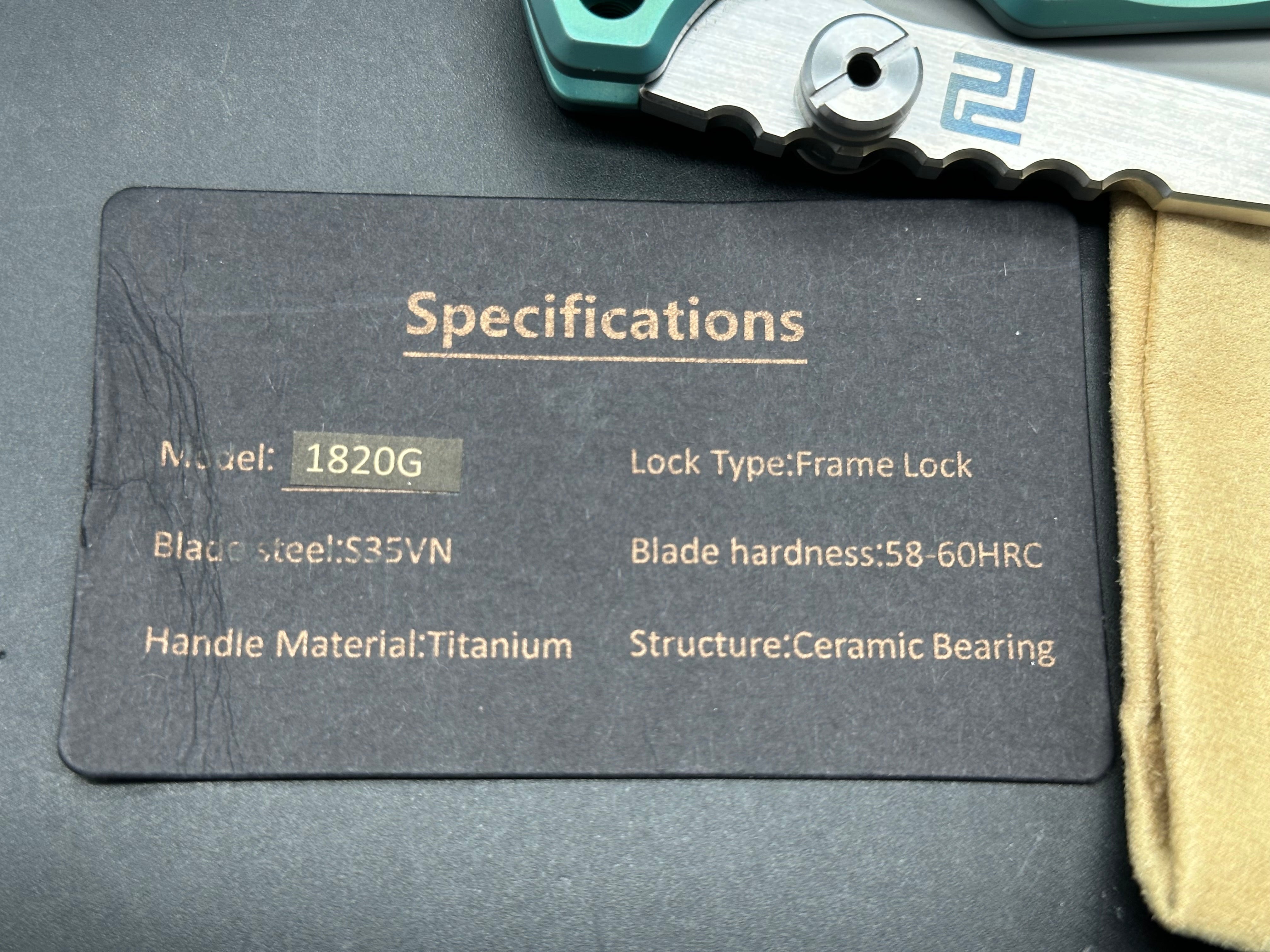 Artisan Cutlery Proponent S35VN/titanium handle