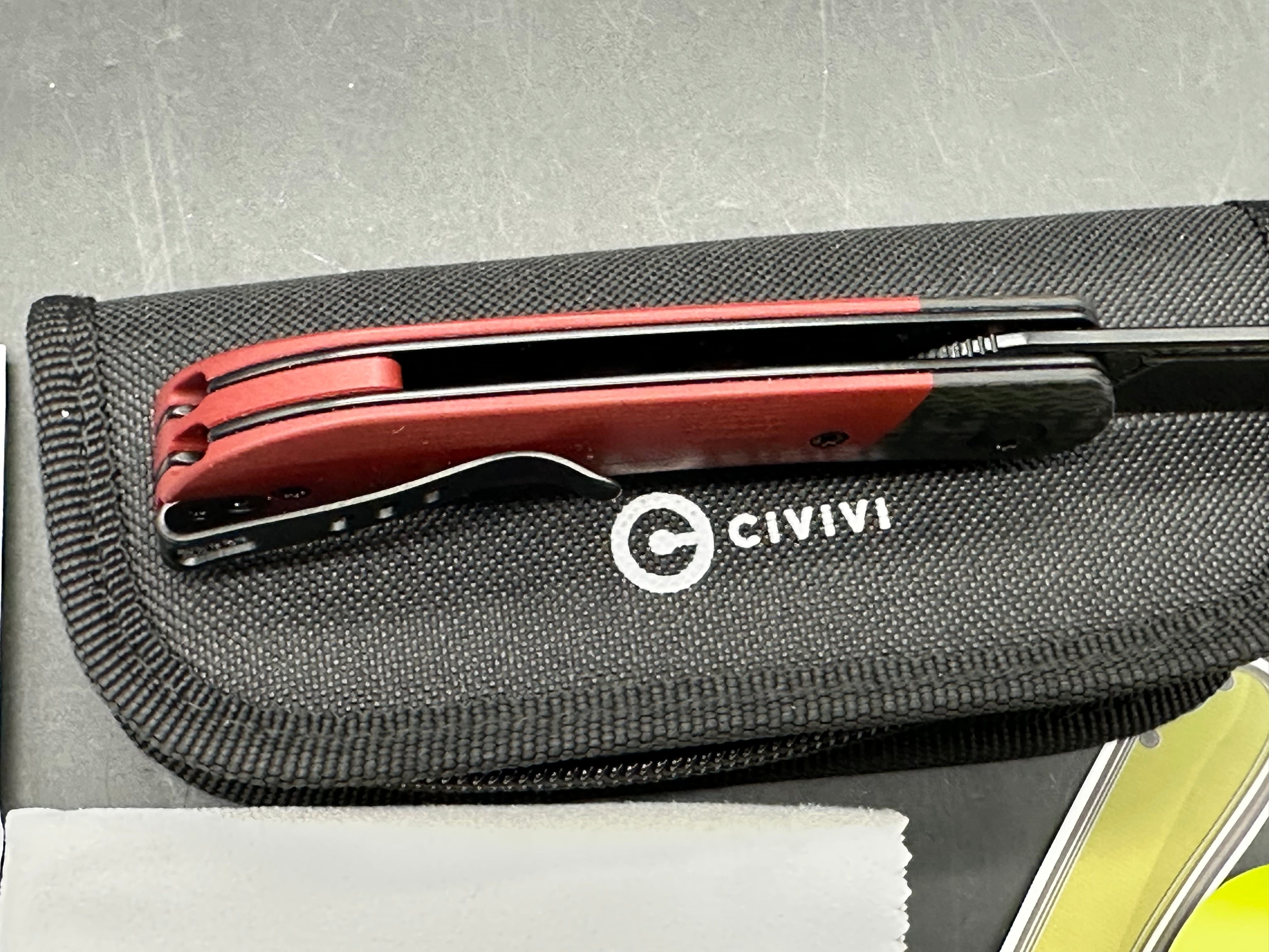 Civivi Appalachian Drifter II 2.96 inch hollow grind, black hand rubbed Damascus blade