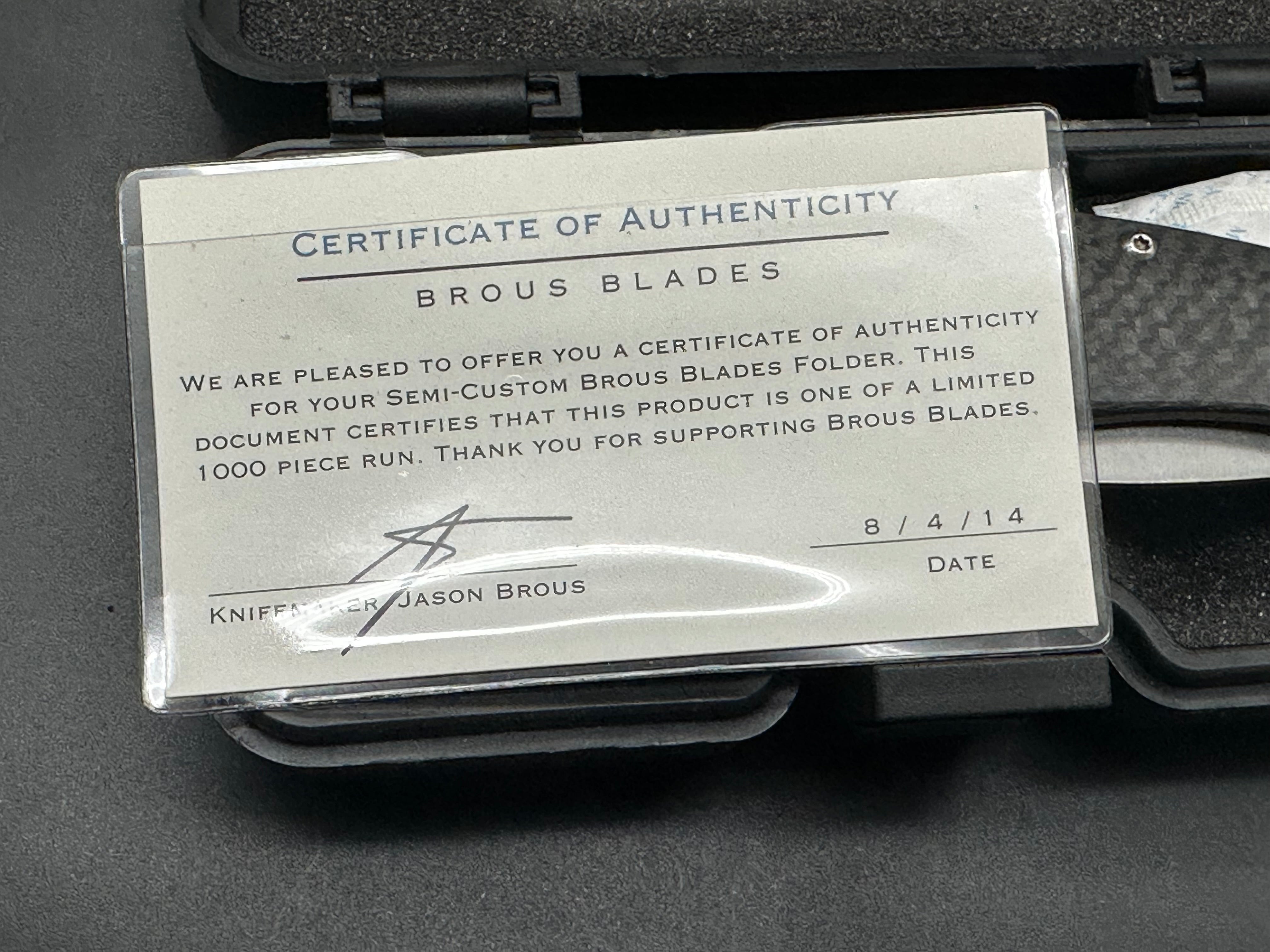 Brous Blades Caliber CF scales w/D2 blade