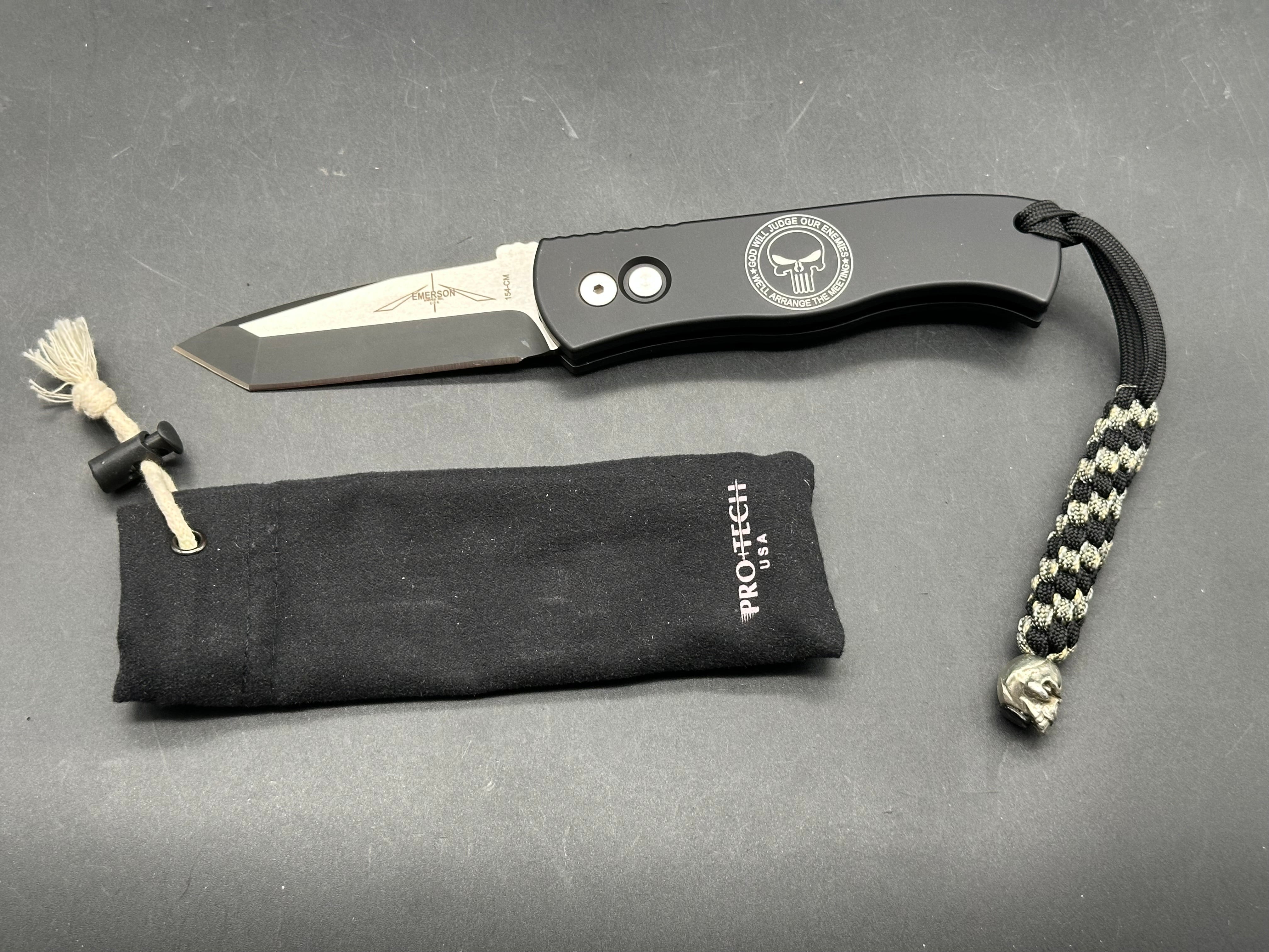 Protech Emerson QCQ- 7A (Punisher) auto two tone 154cm blade/aluminum handle/limited editionm