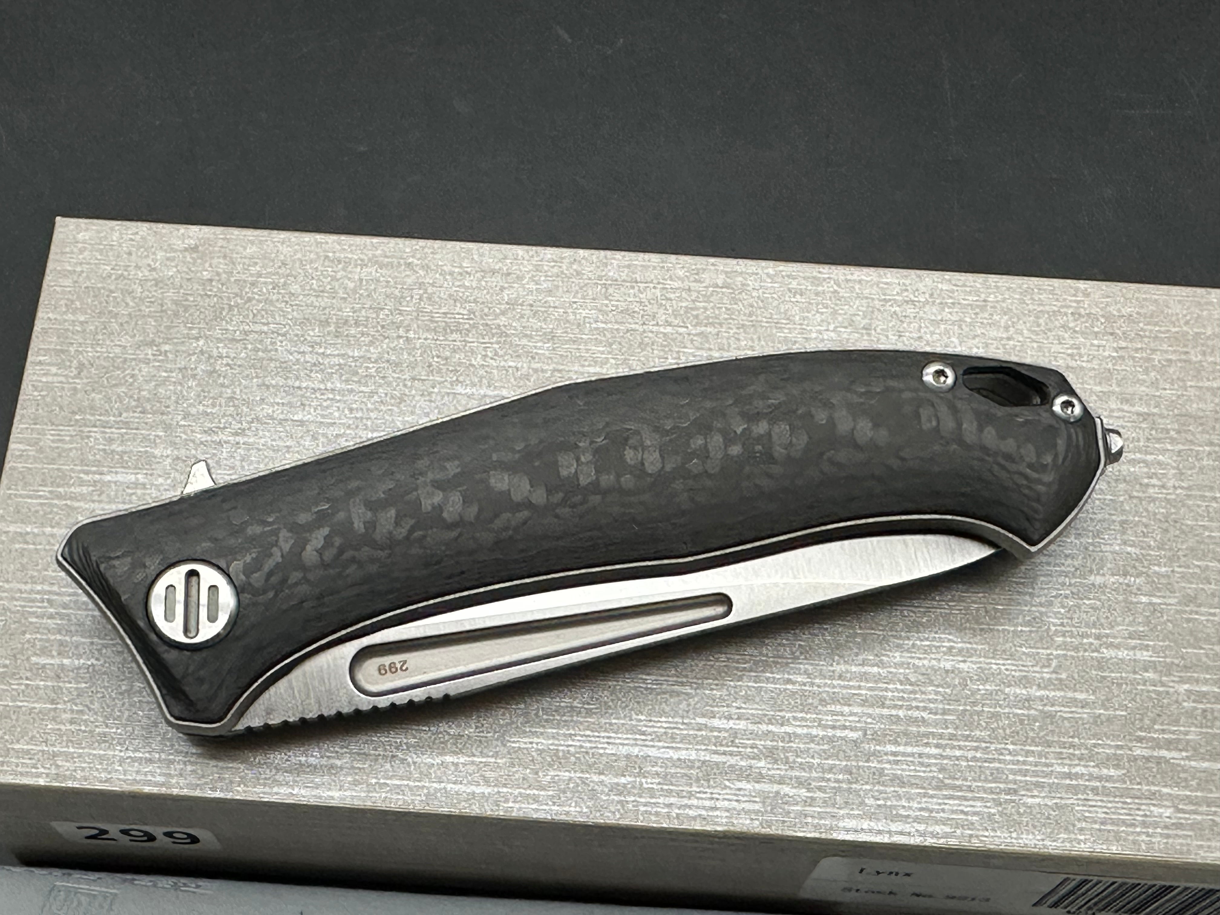 Real Steel Lynx CF/Titanium liners handle w/S35VN blade