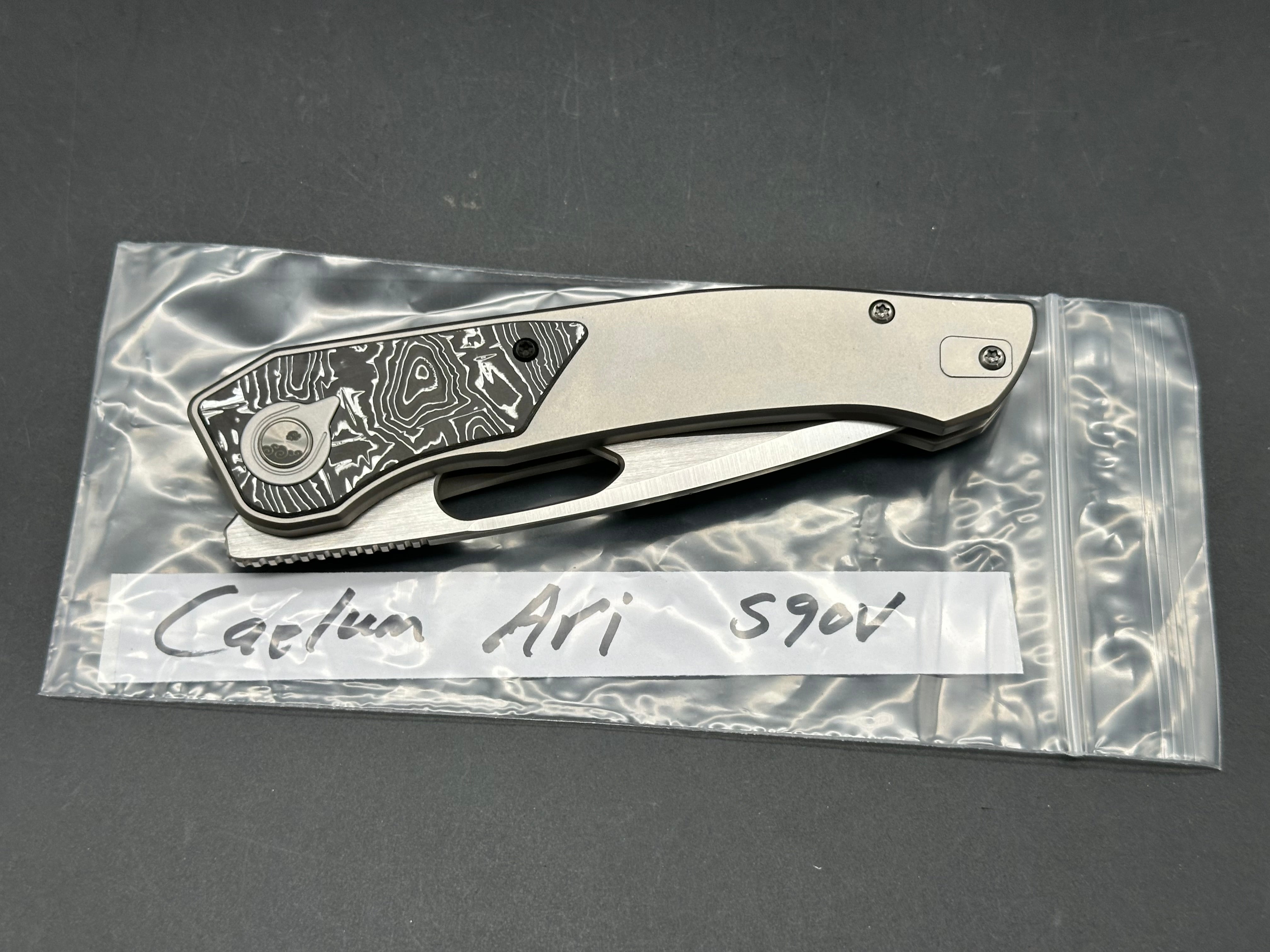 Caelum Blade Designs Ari Titanium handle w/S90V blade