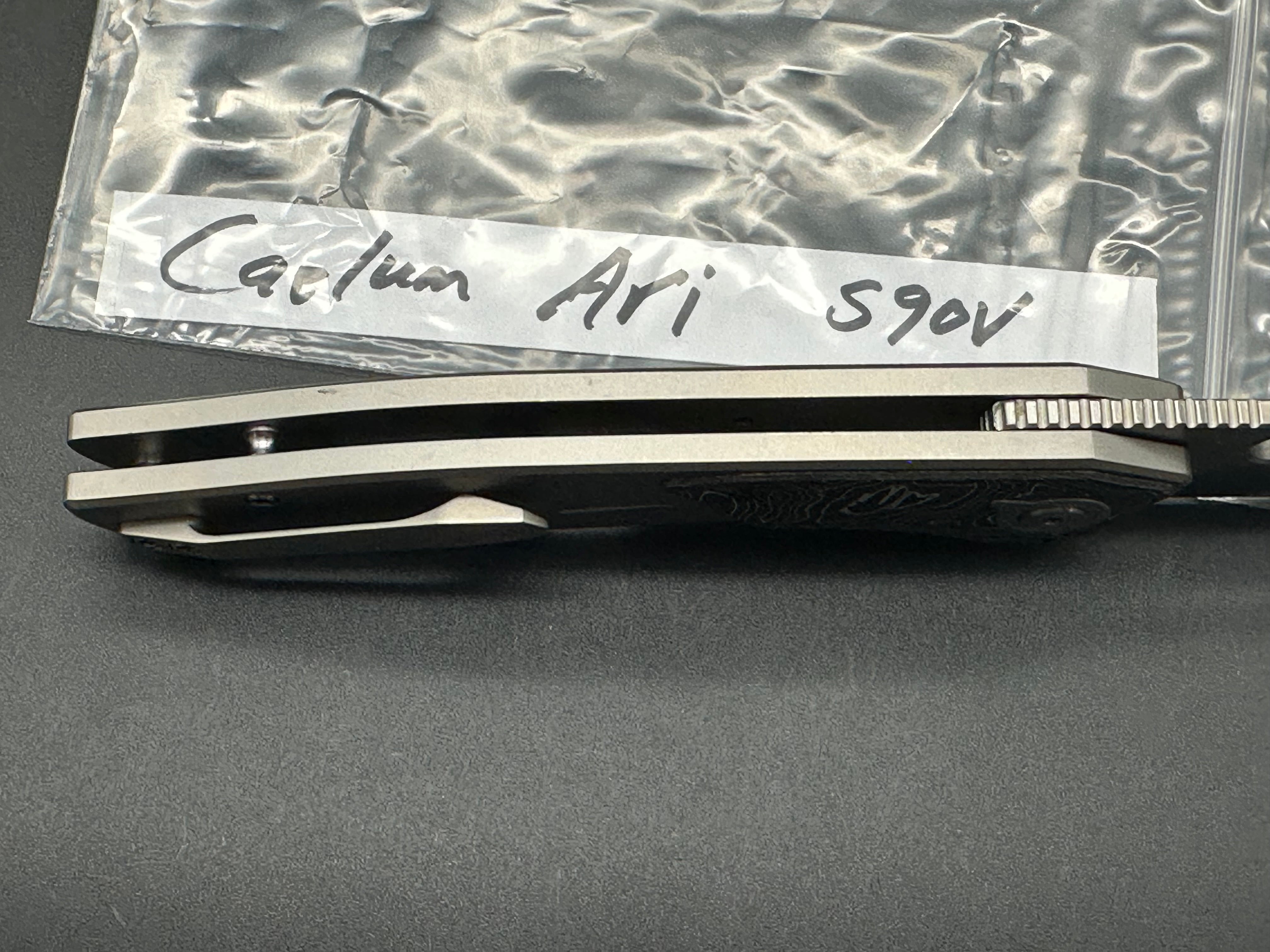 Caelum Blade Designs Ari Titanium handle w/S90V blade