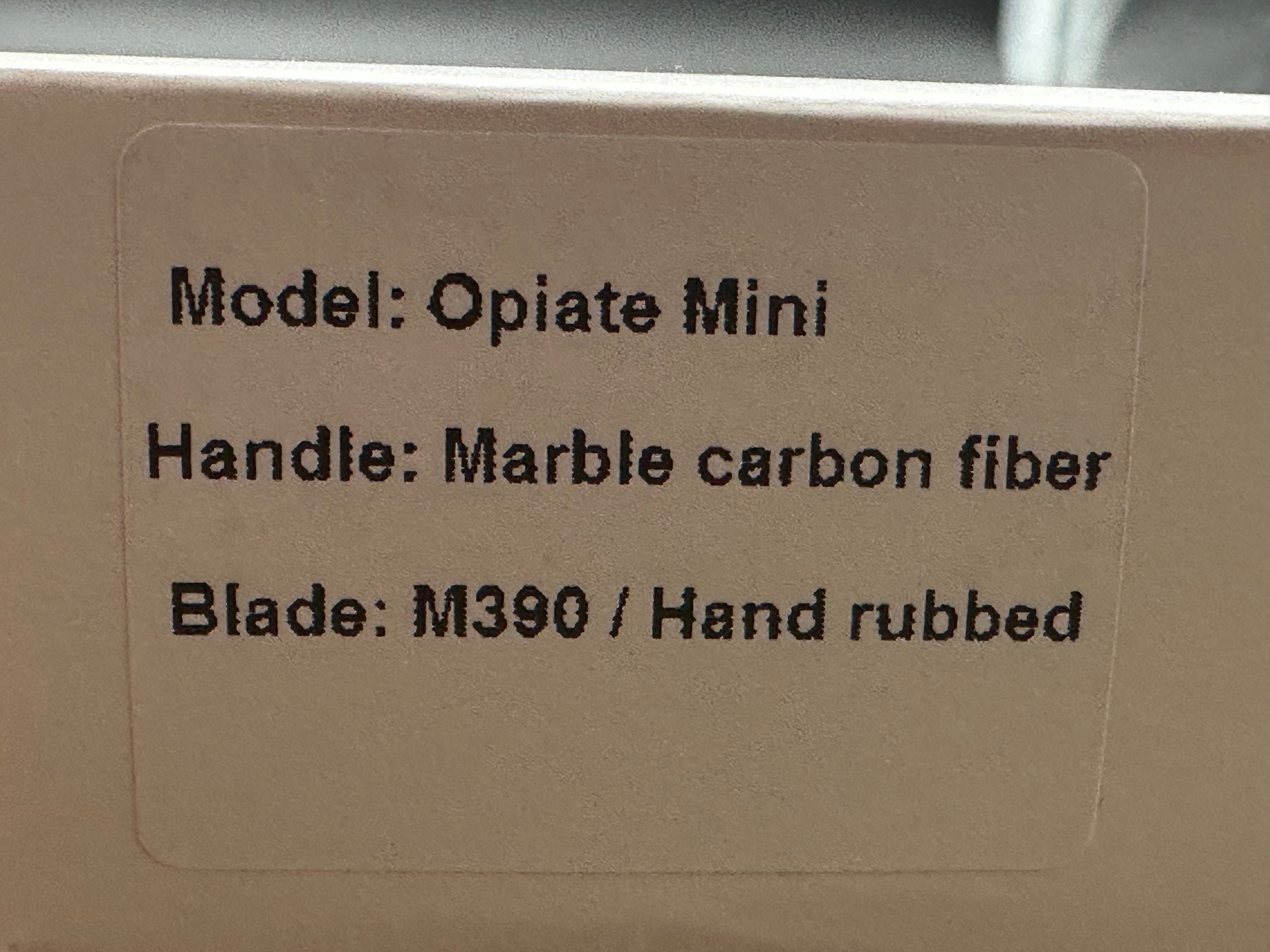 Black Snow Customs Production Opiate Mini: 3.125 inch hand rubbed, sat finish Bohler M390 blade