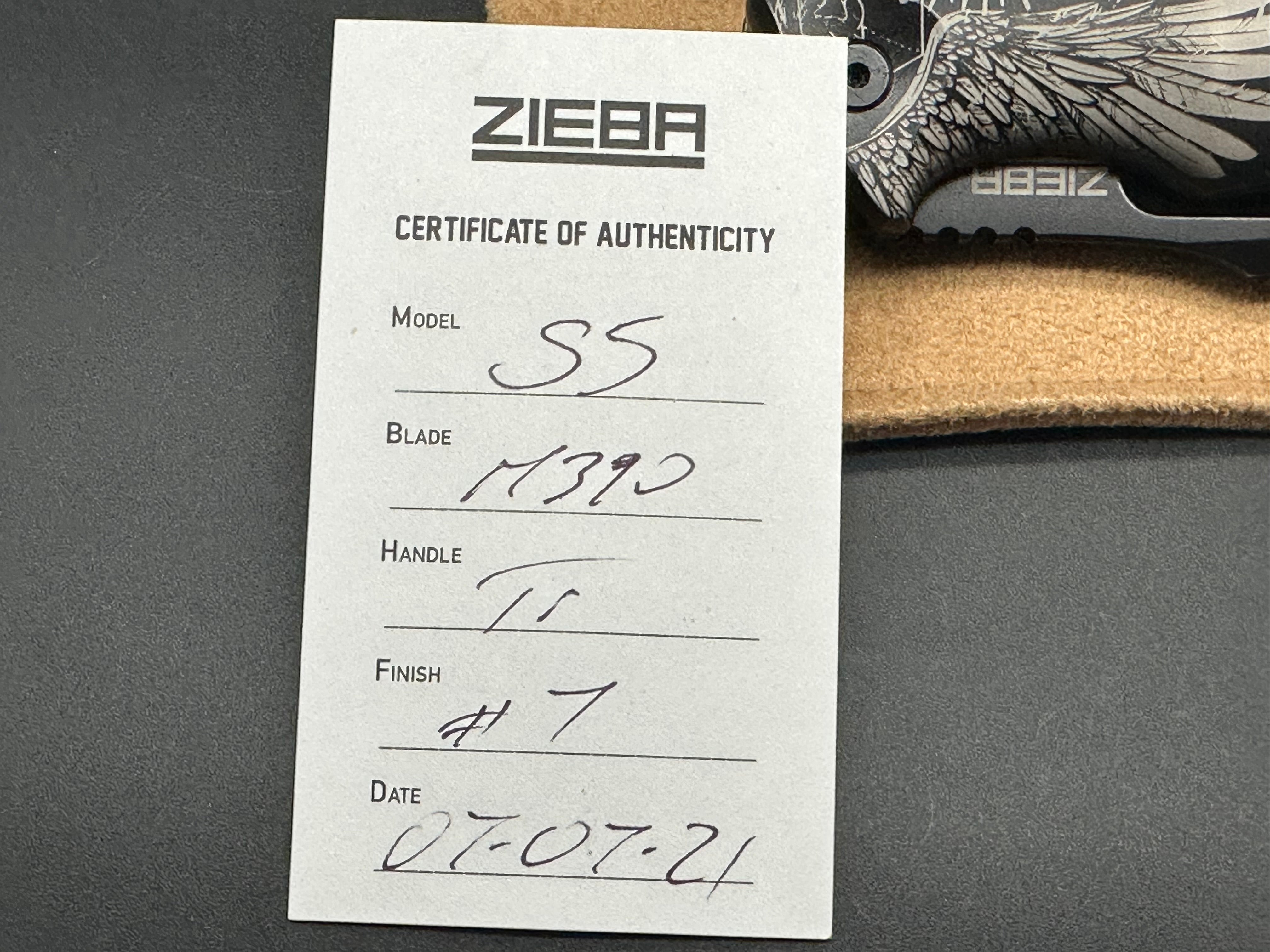 Michael Zieba/Jason Knight S5 Flipper Knife 3.5" M390 Black Drop Point Blade