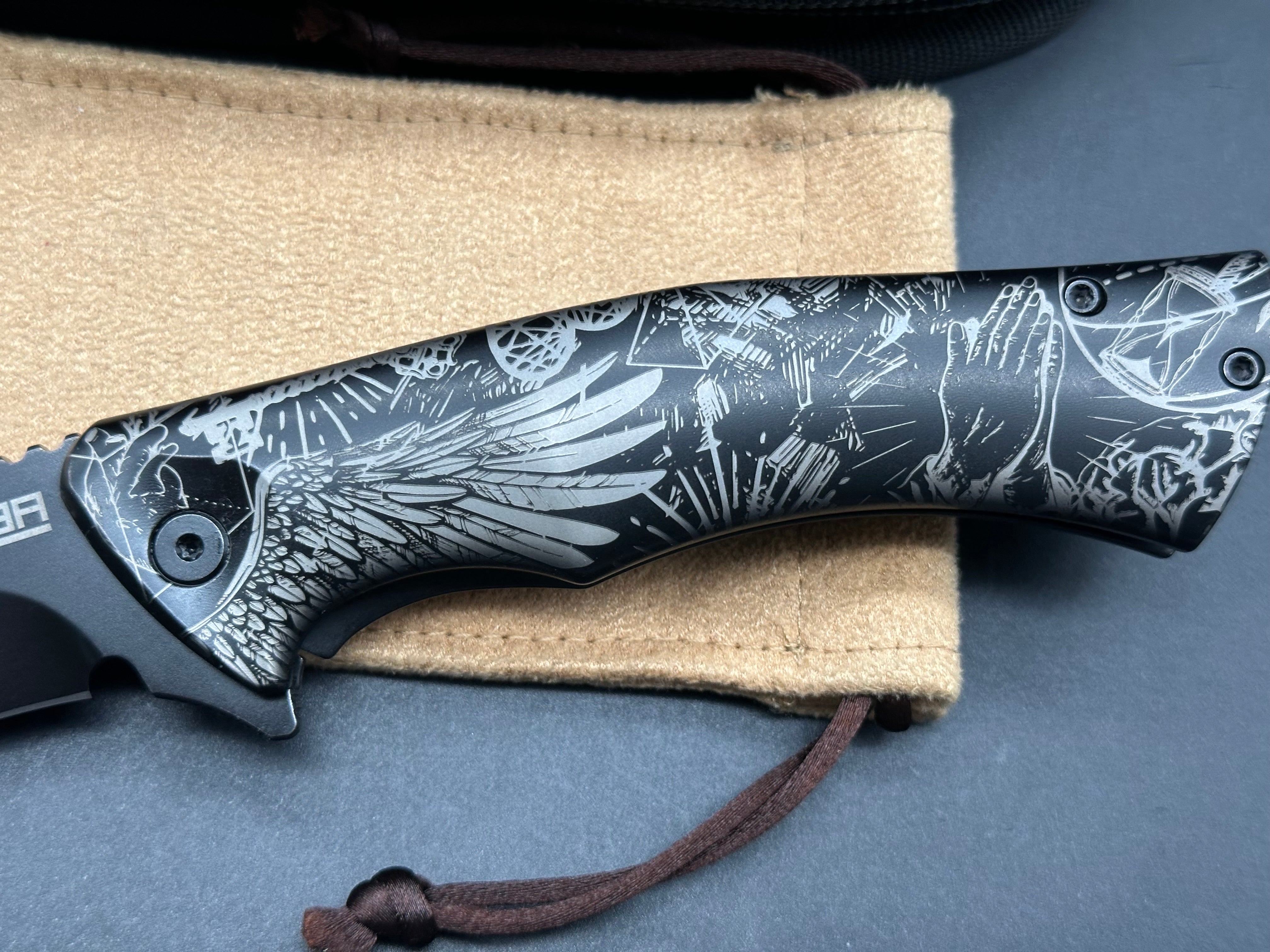 Michael Zieba/Jason Knight S5 Flipper Knife 3.5" M390 Black Drop Point Blade