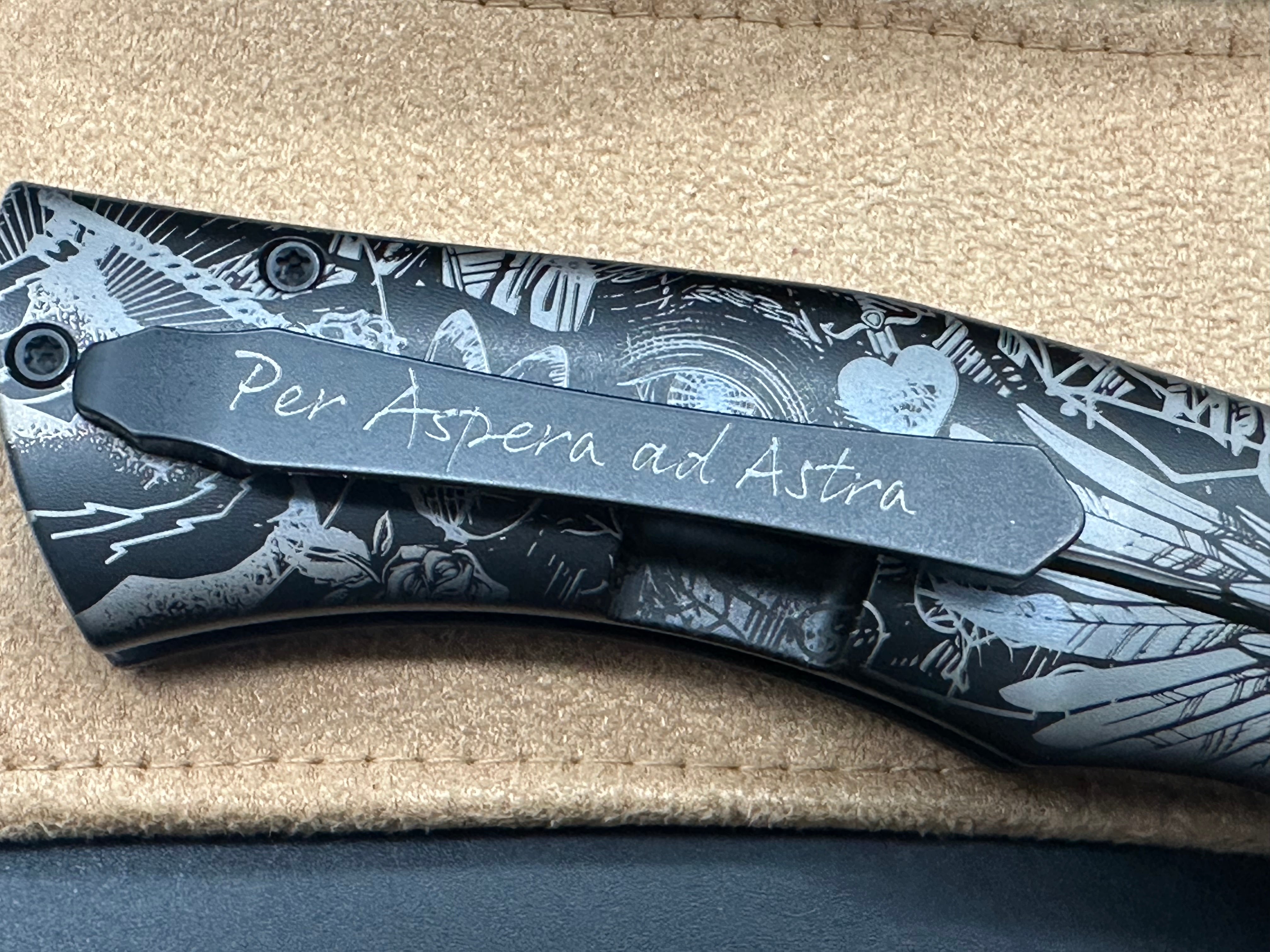 Michael Zieba/Jason Knight S5 Flipper Knife 3.5" M390 Black Drop Point Blade