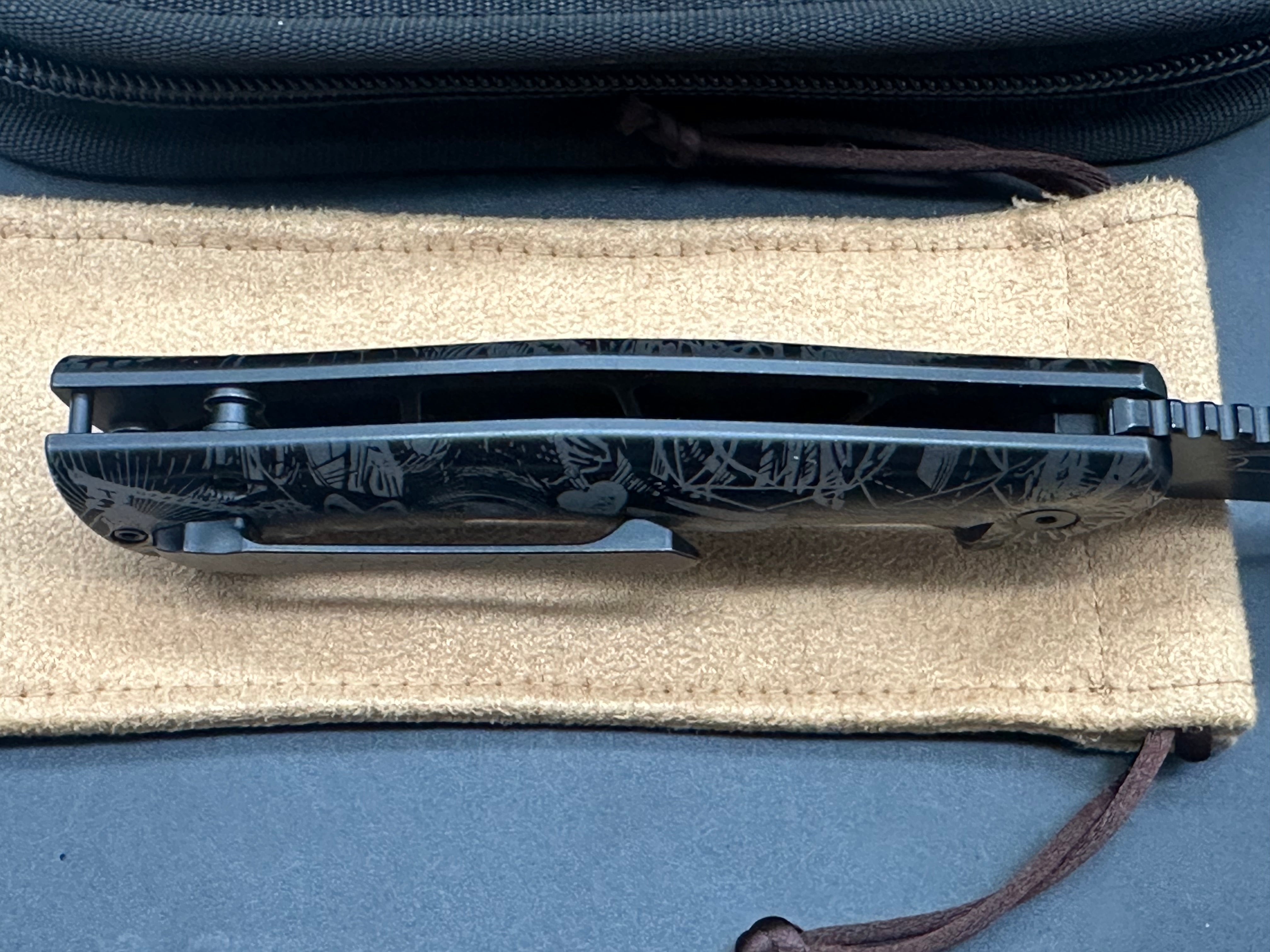 Michael Zieba/Jason Knight S5 Flipper Knife 3.5" M390 Black Drop Point Blade