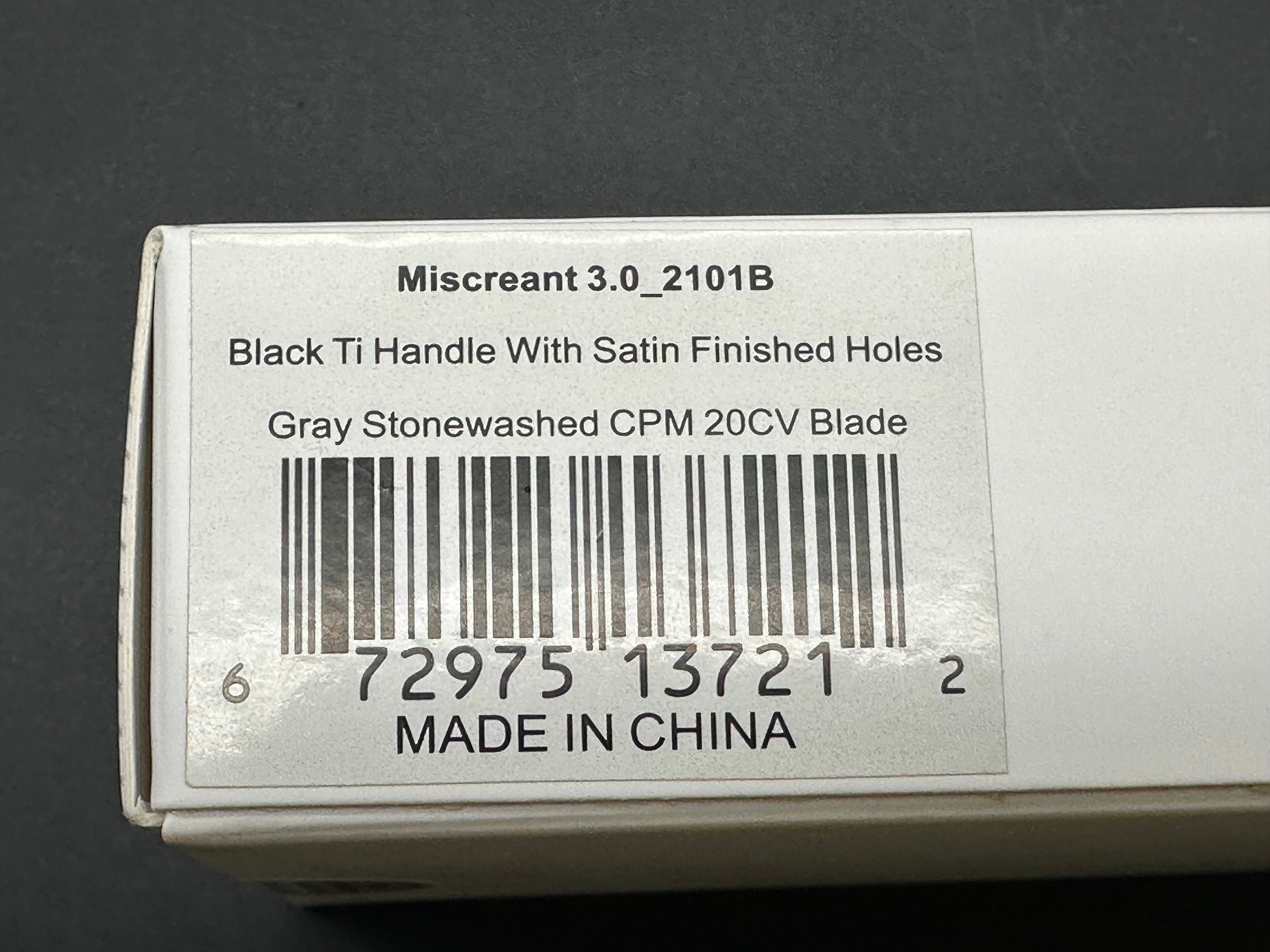 WE Knife Co. Zinker Miscreant 3.0 Frame Lock Knife Black Ti. (3" Stonewash)