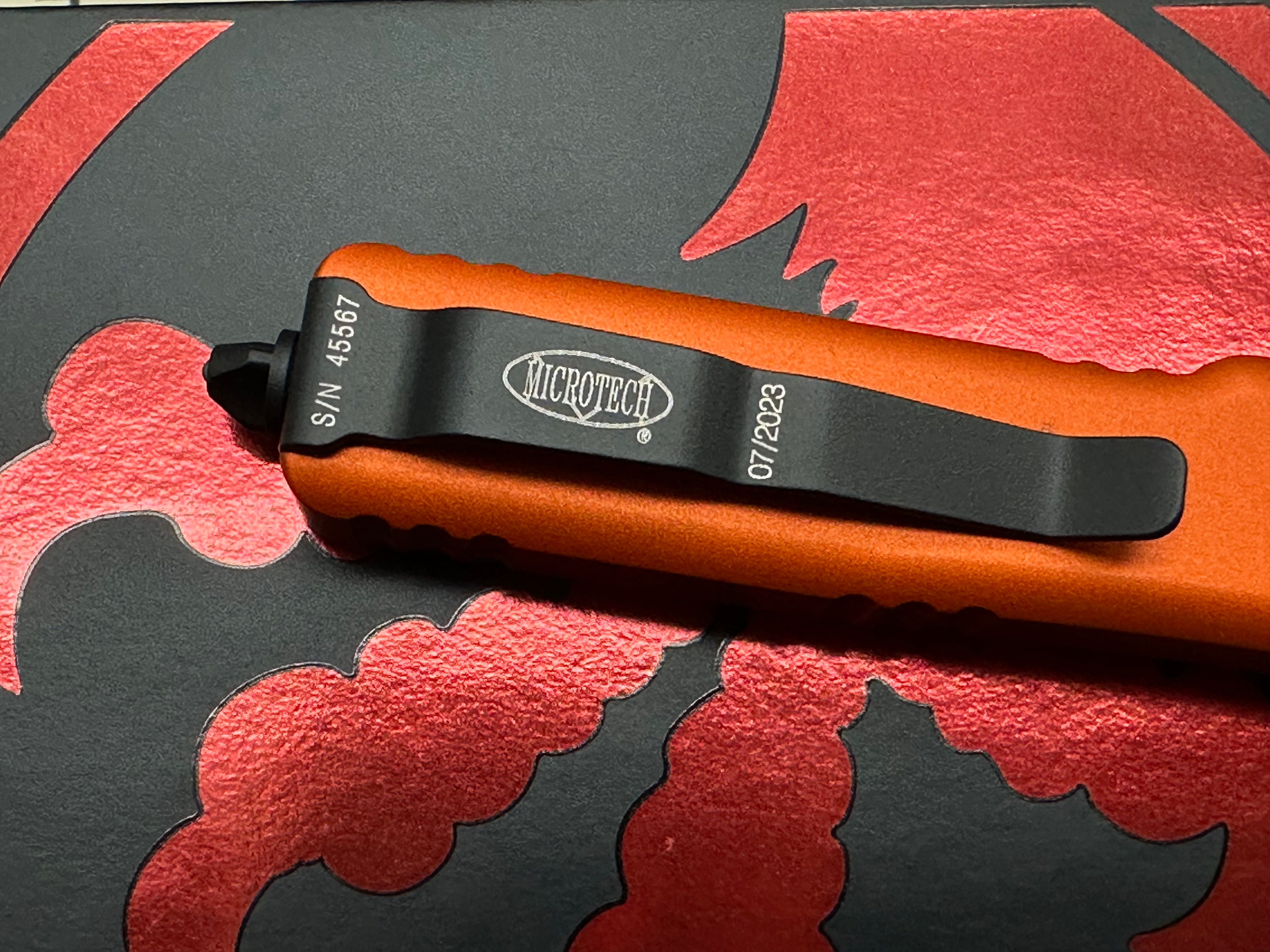 Microtech UTX-70 S/E OTF Automatic Knife Orange (2.4" Black)