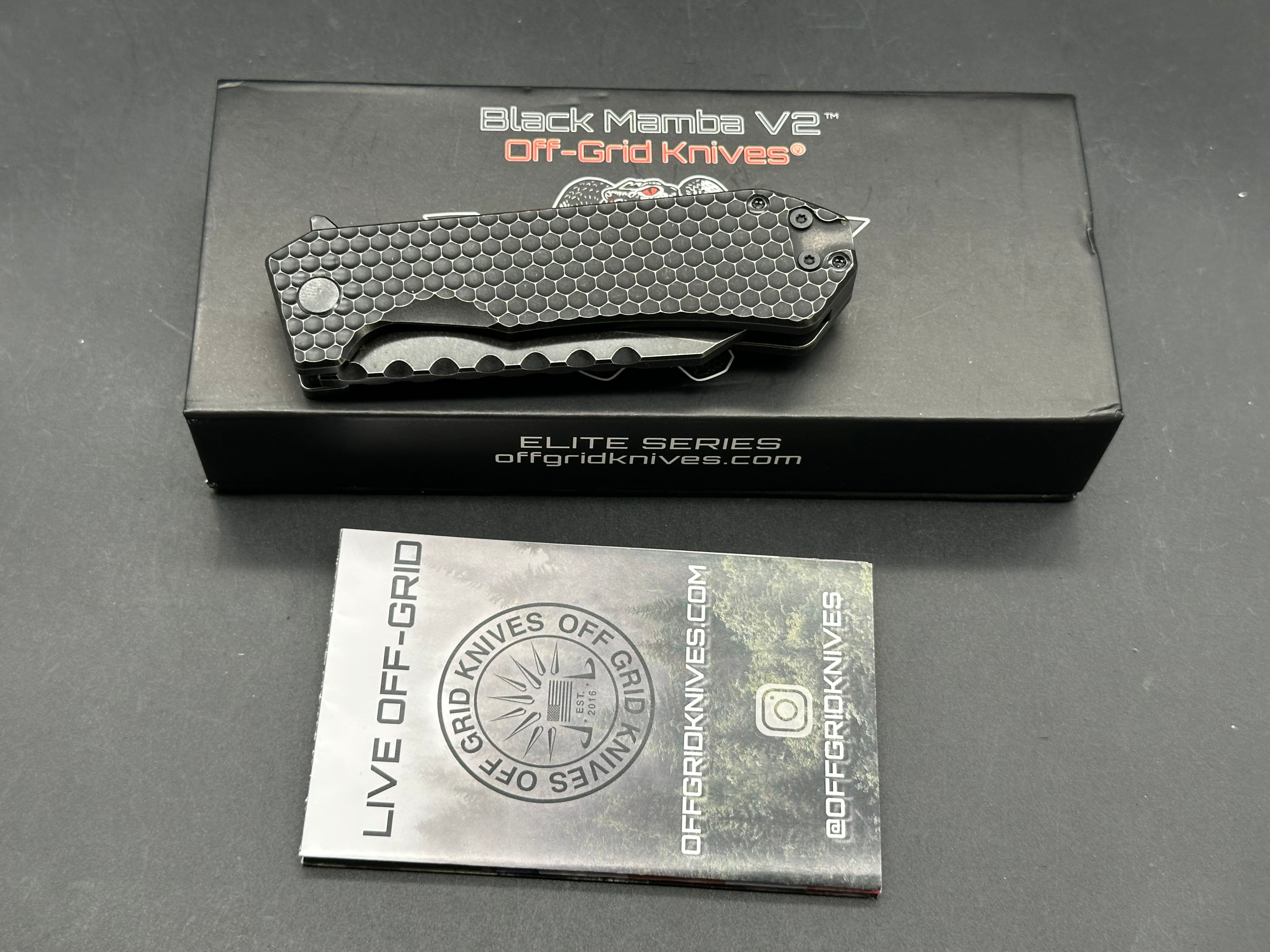 Off Grid Knives Mamba V2 titanium handle w/M390 blade