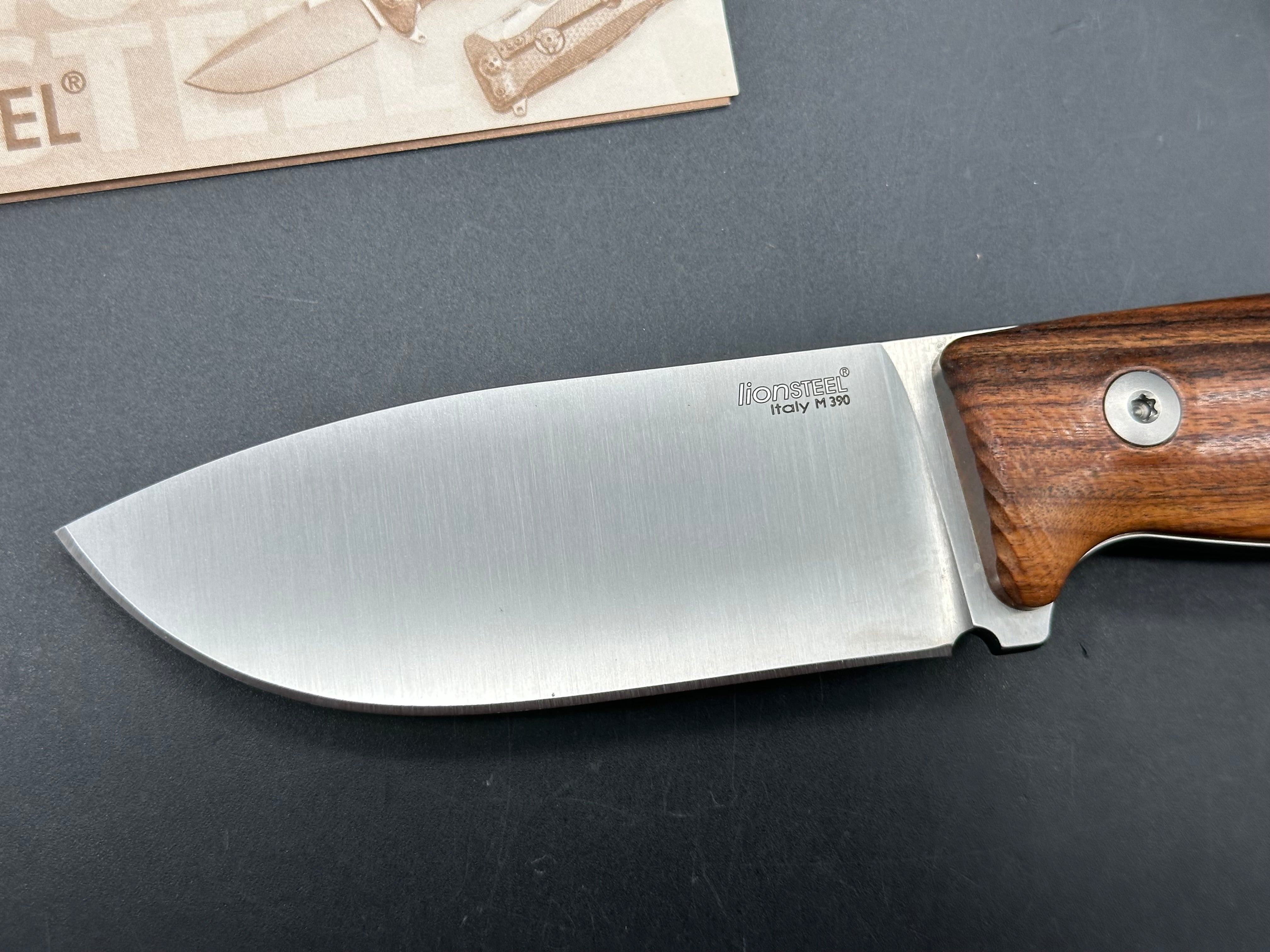 LionSteel M2M Fixed Blade Knife Santos Wood (3.5" Satin M390)