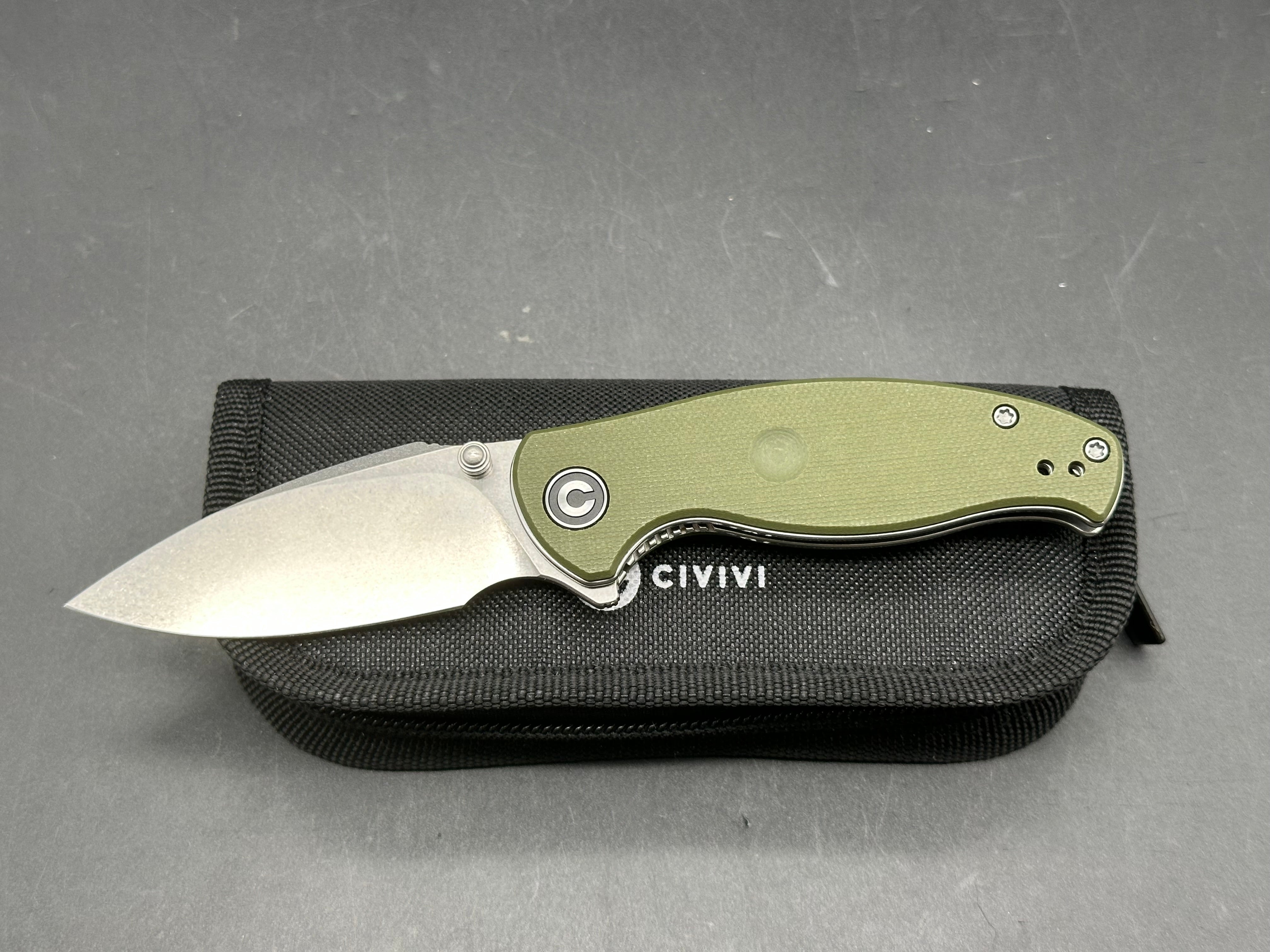 Civivi Scintilla (Blade HQ Exclusive), 2.75" D2 Stonewash Blade with Textured OD Green G10 Scales