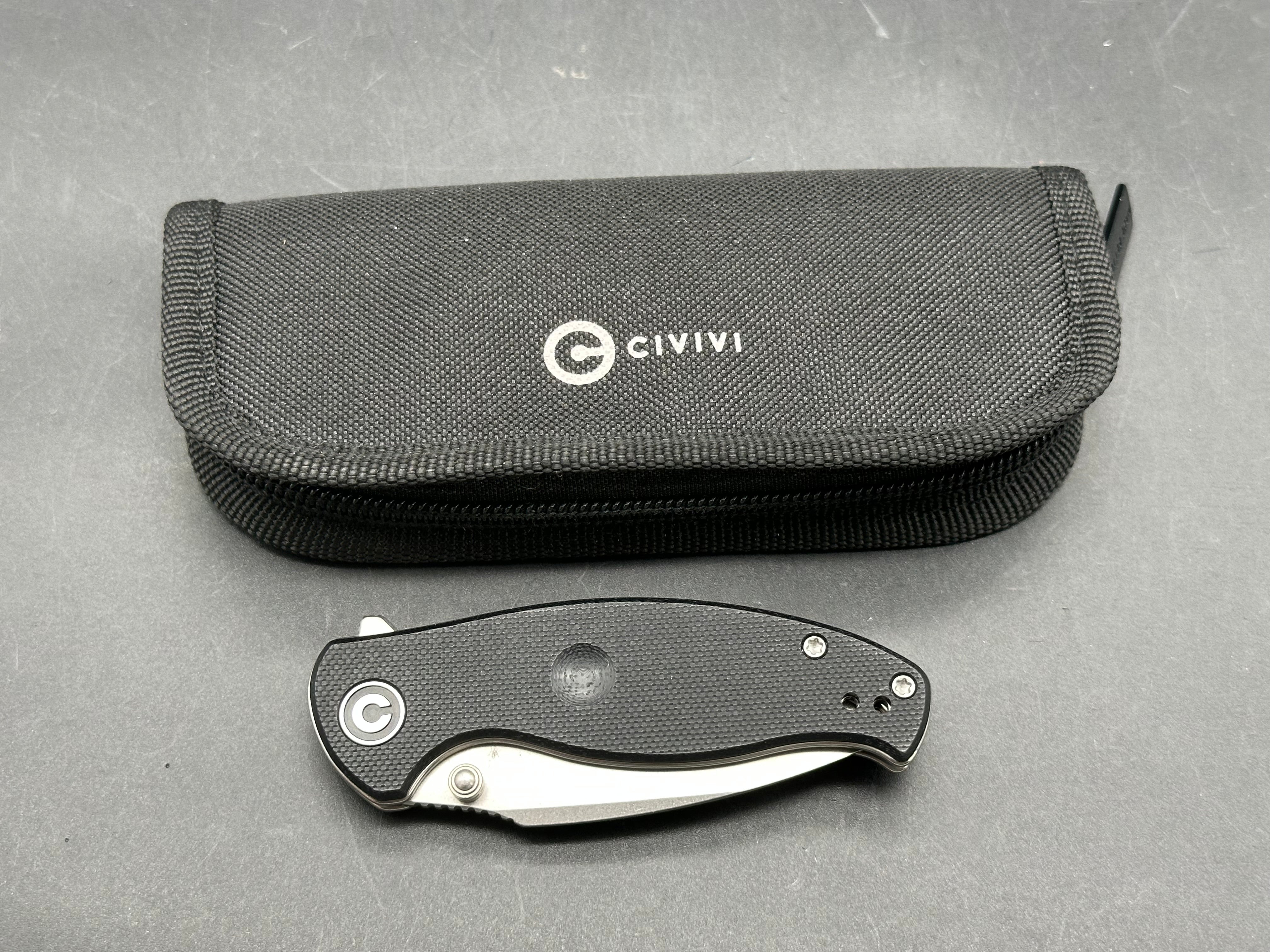 Civivi Scintilla (Blade HQ Exclusive), 2.75" D2 Stonewash Blade with Textured Black G10 Scales