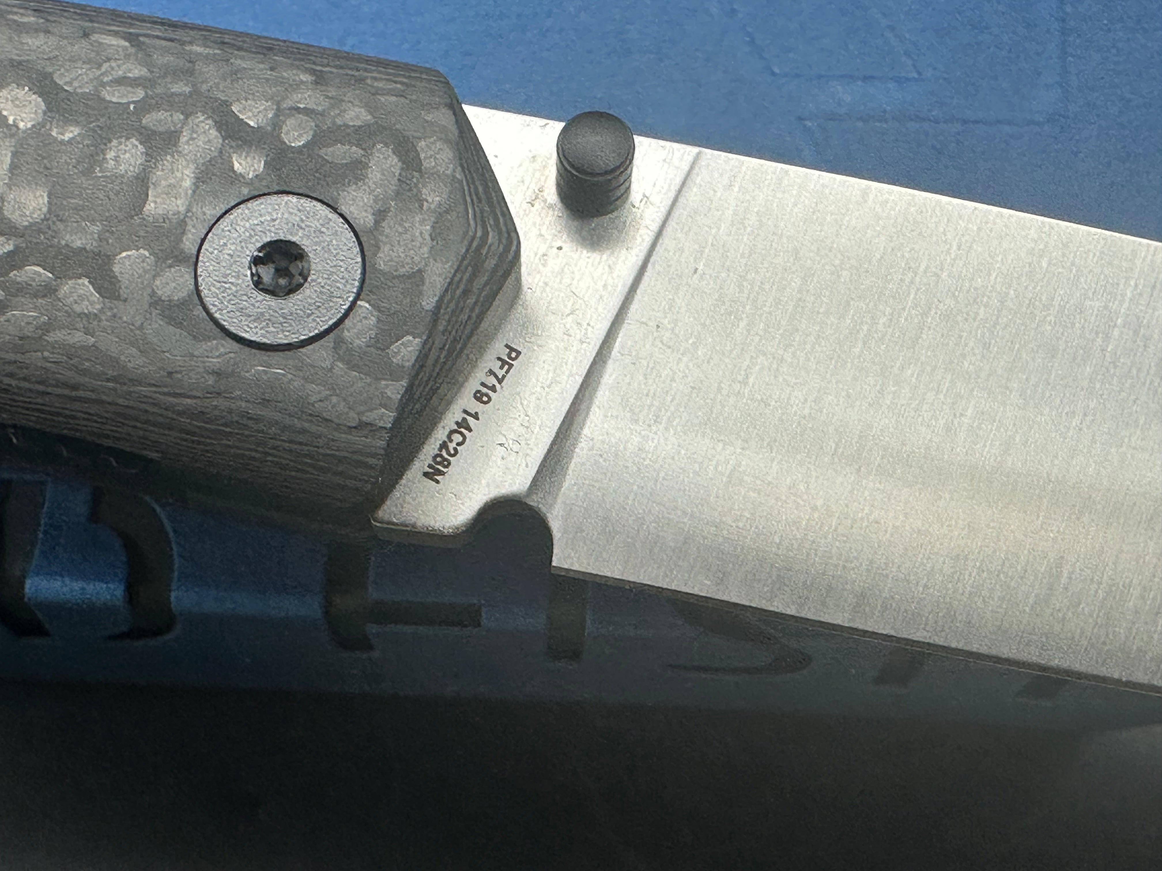 Petrified Fish V2 Patte 14C28N Steel Blade,Carbon Fiber Handle