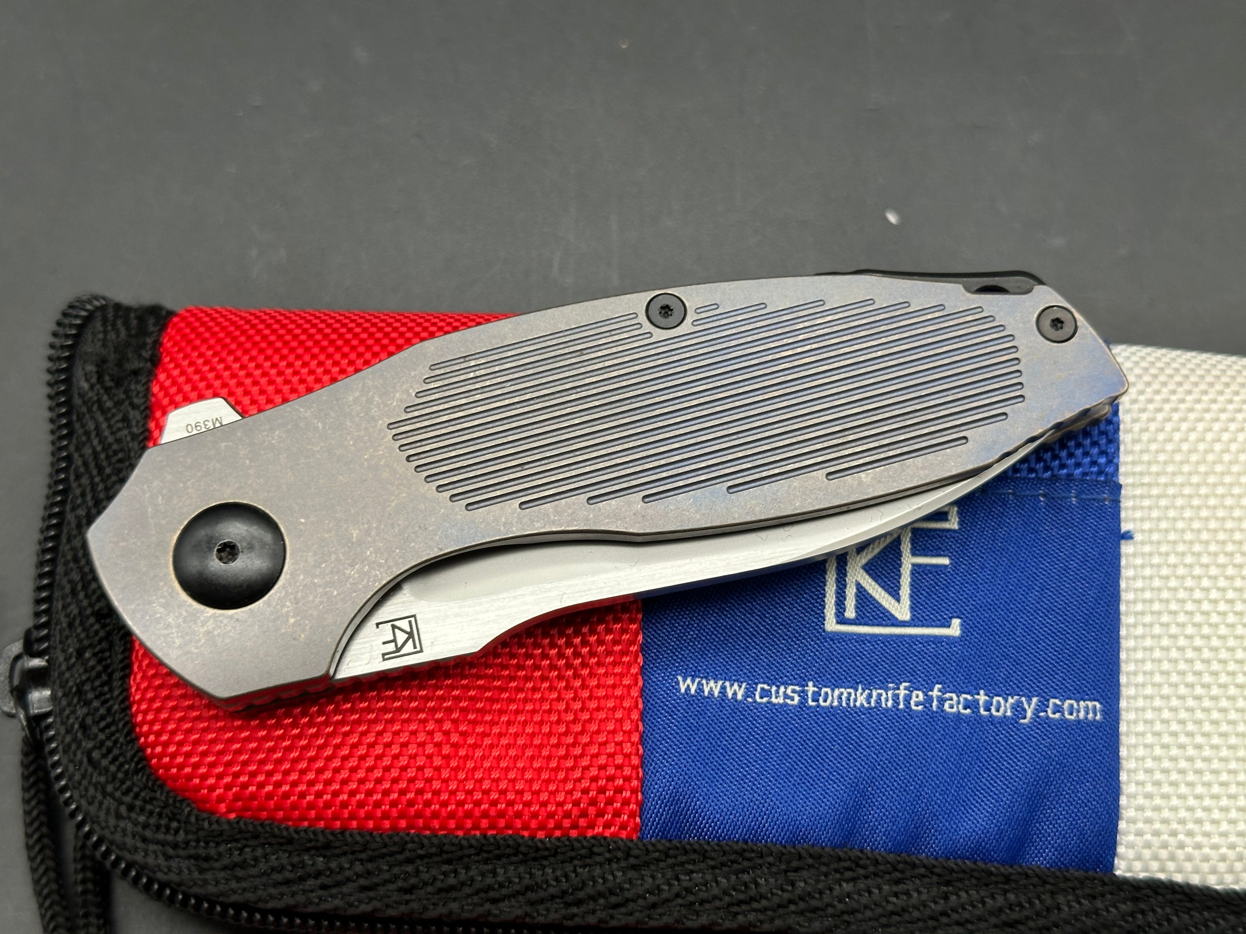 Custom Knife Factory Baugi ti handle w/M390 blade