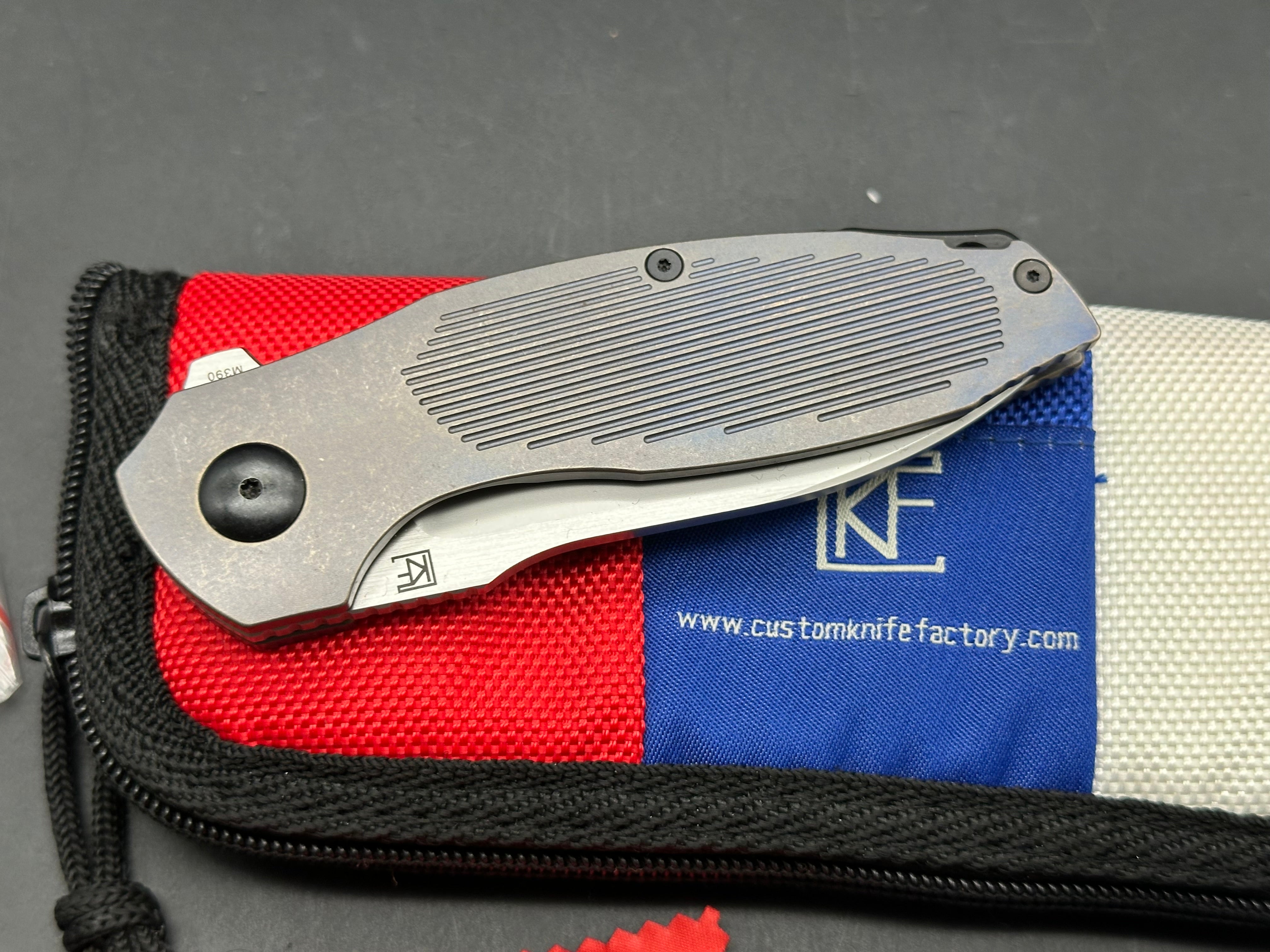 Custom Knife Factory Baugi ti handle w/M390 blade