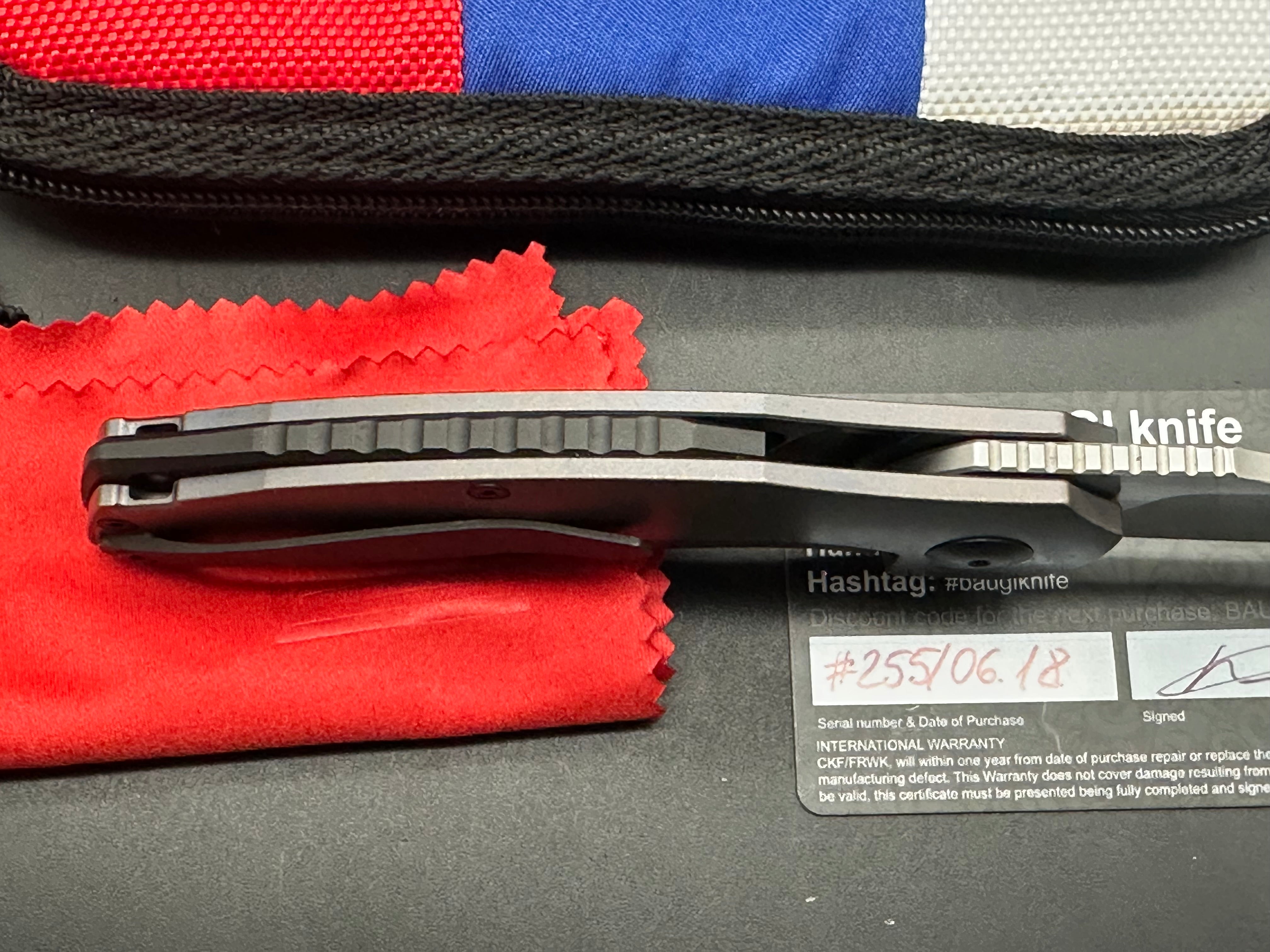 Custom Knife Factory Baugi ti handle w/M390 blade