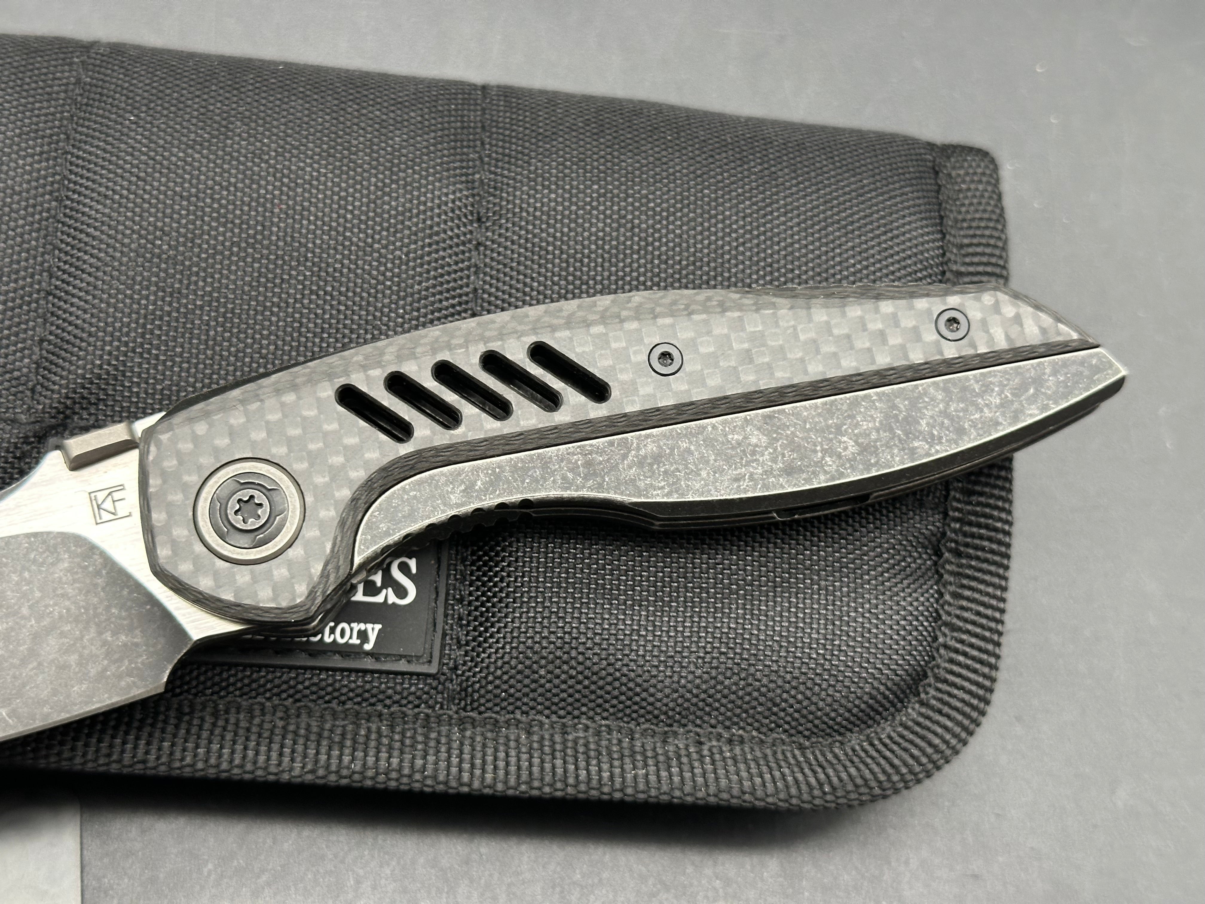 Custom Knife Factory Ossom CF/titanium handle w/M390 blade