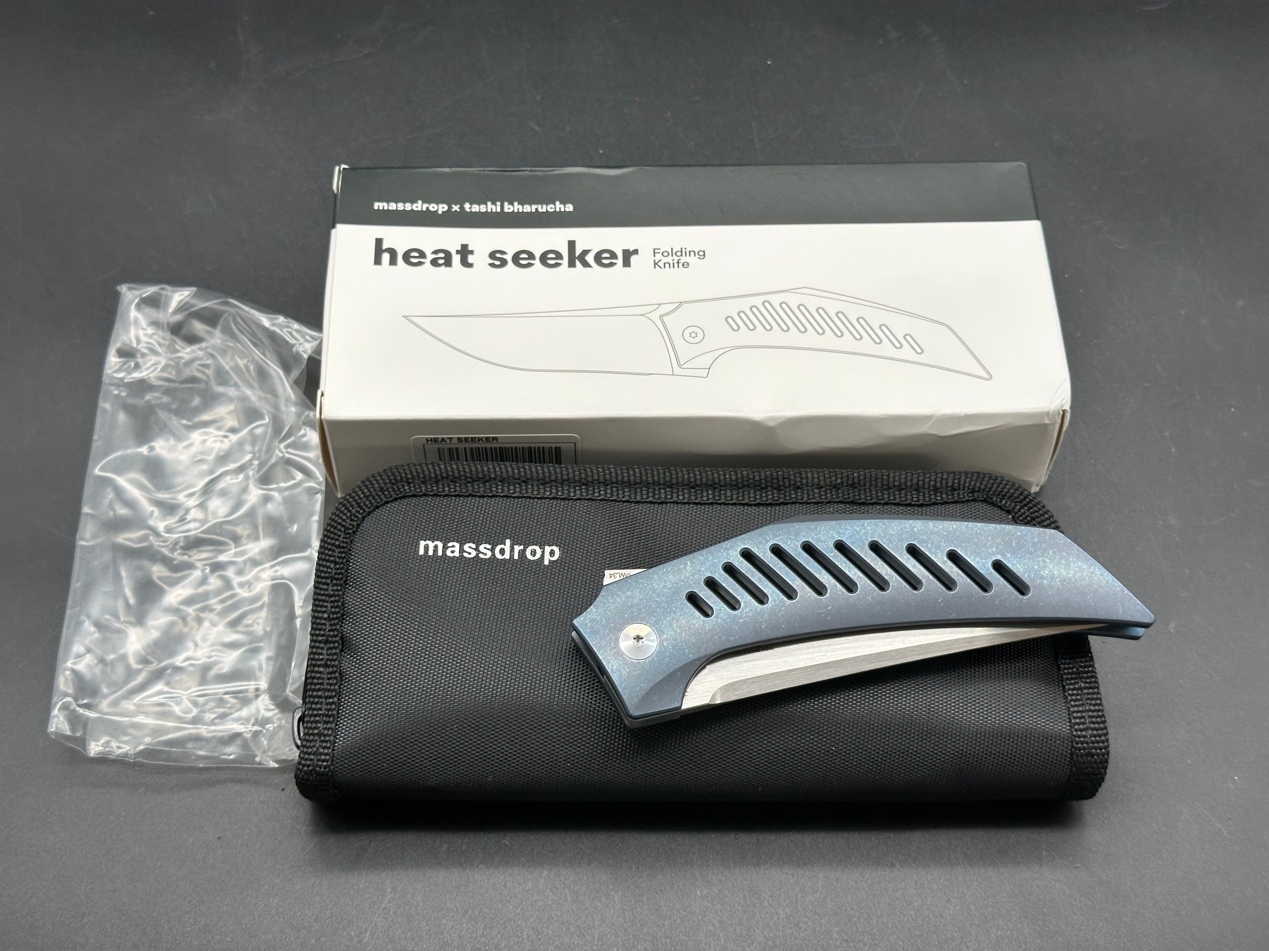 Massdrop Heat Seeker Blue titanium handle w/RWL34 blade