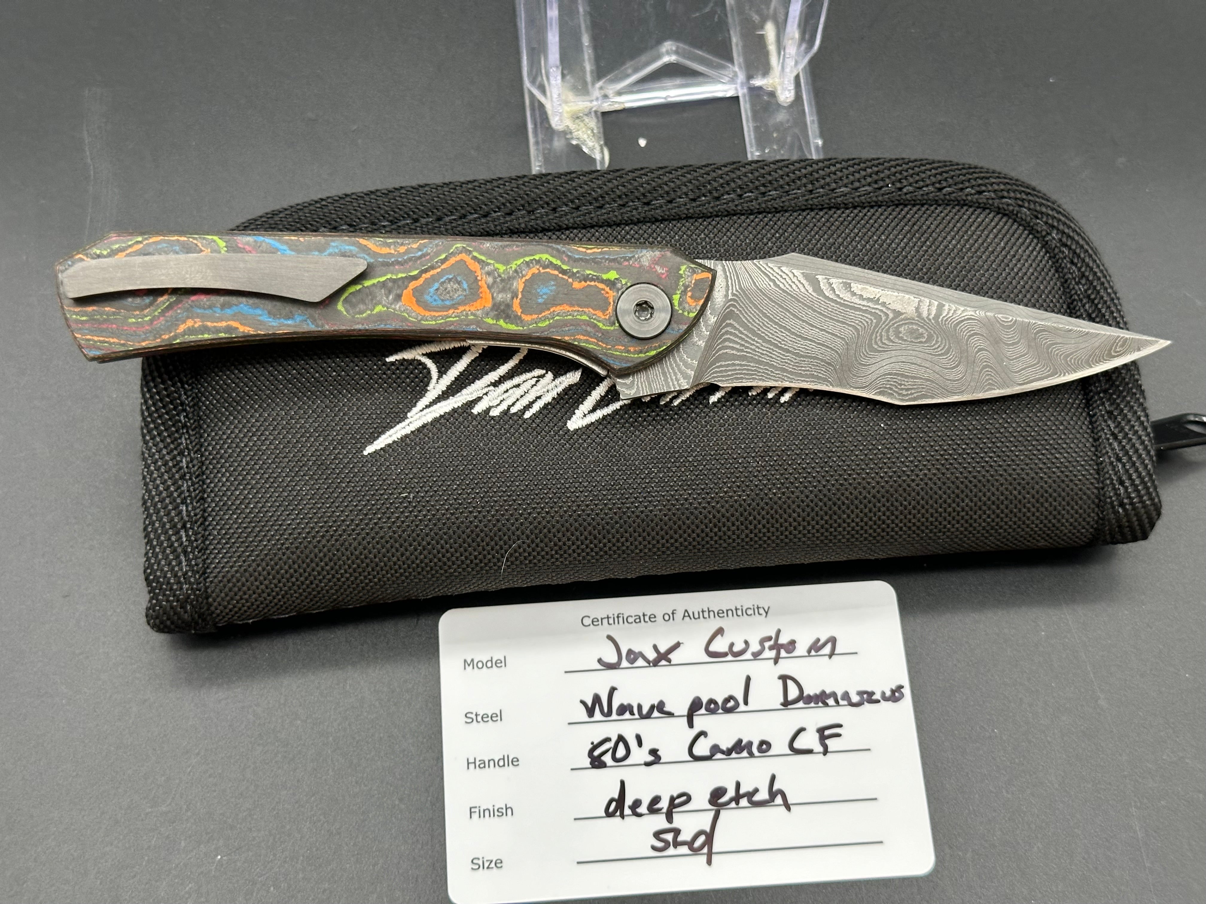 Dan Carrahar Jax Custom 80's Camo Carbon and Nichols Wavepool Damascus